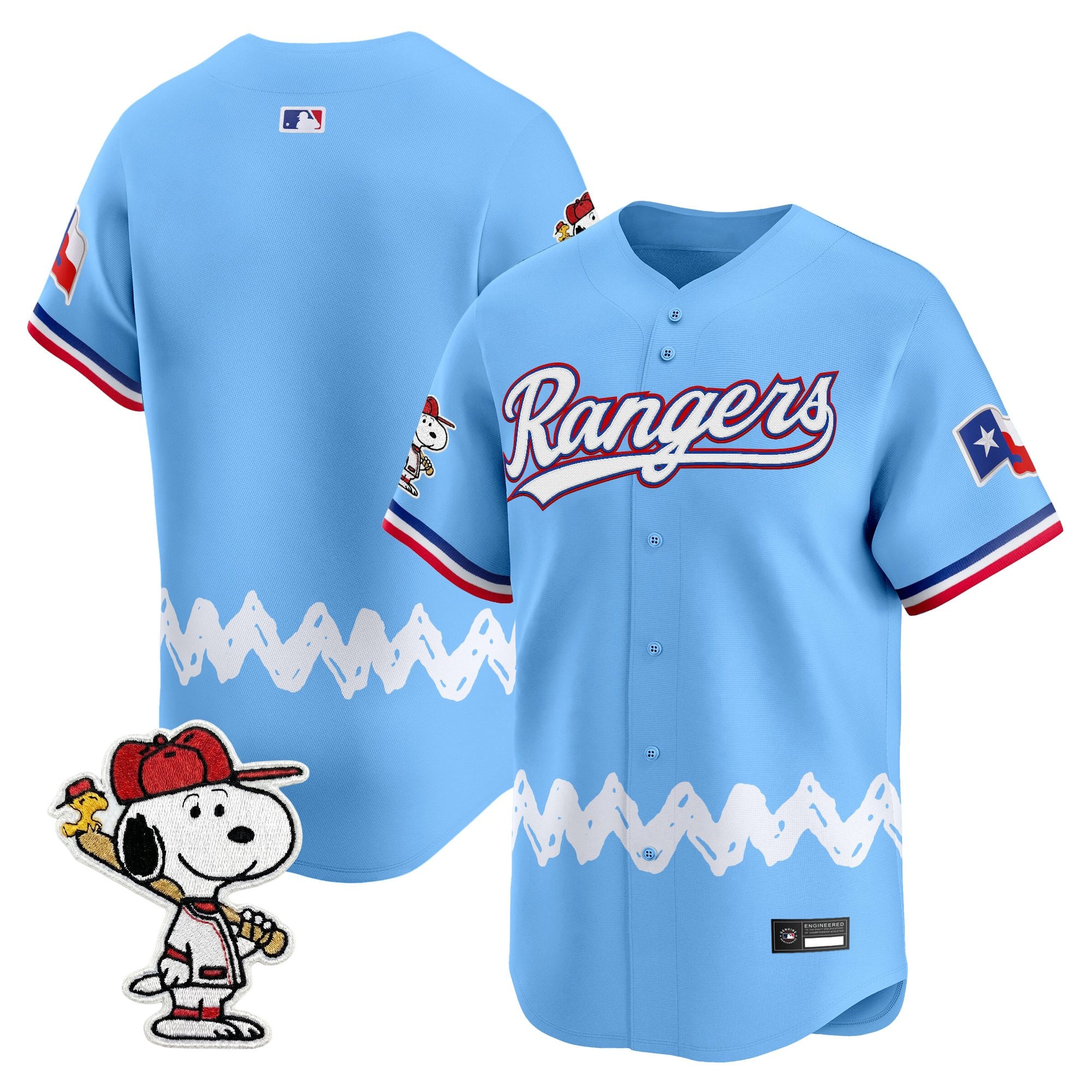 Men's Texas Rangers x Peanuts Vapor Premier Limited Jersey - Stitched