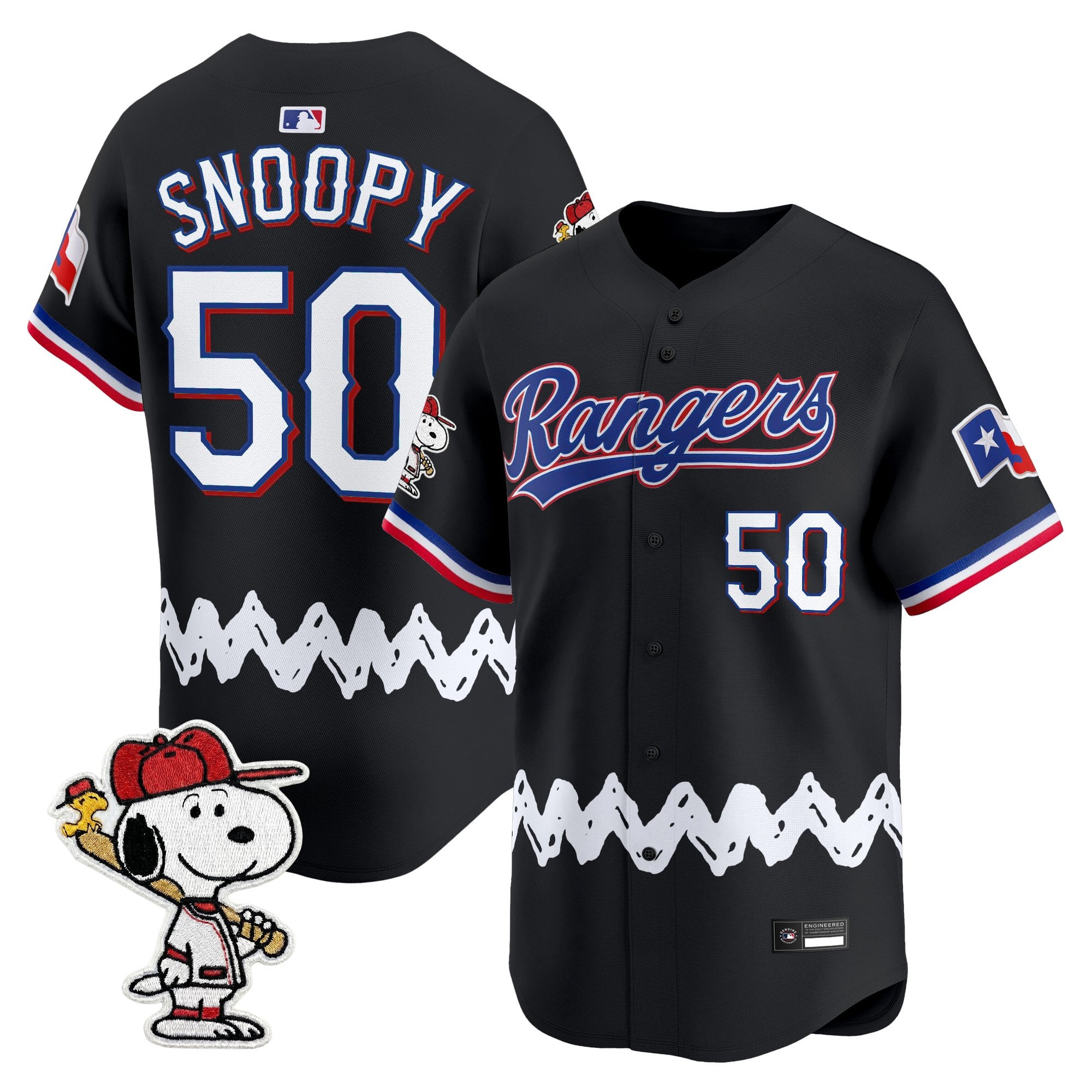 Men's Texas Rangers x Peanuts Vapor Premier Limited Jersey - Stitched