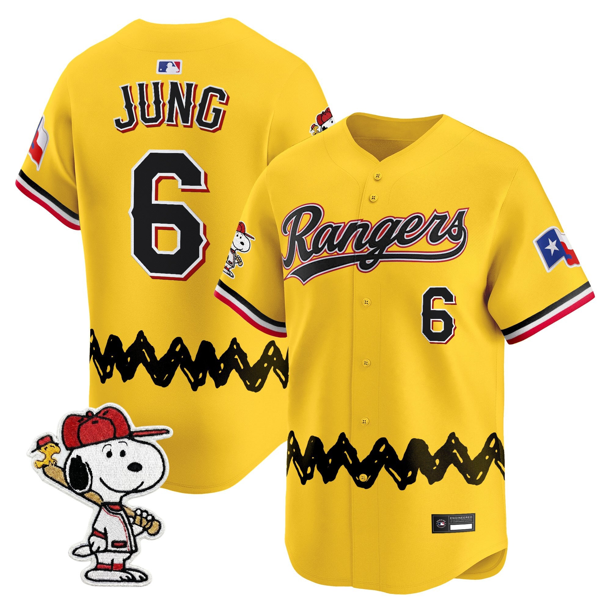 Men's Texas Rangers x Peanuts Vapor Premier Limited Jersey - Stitched