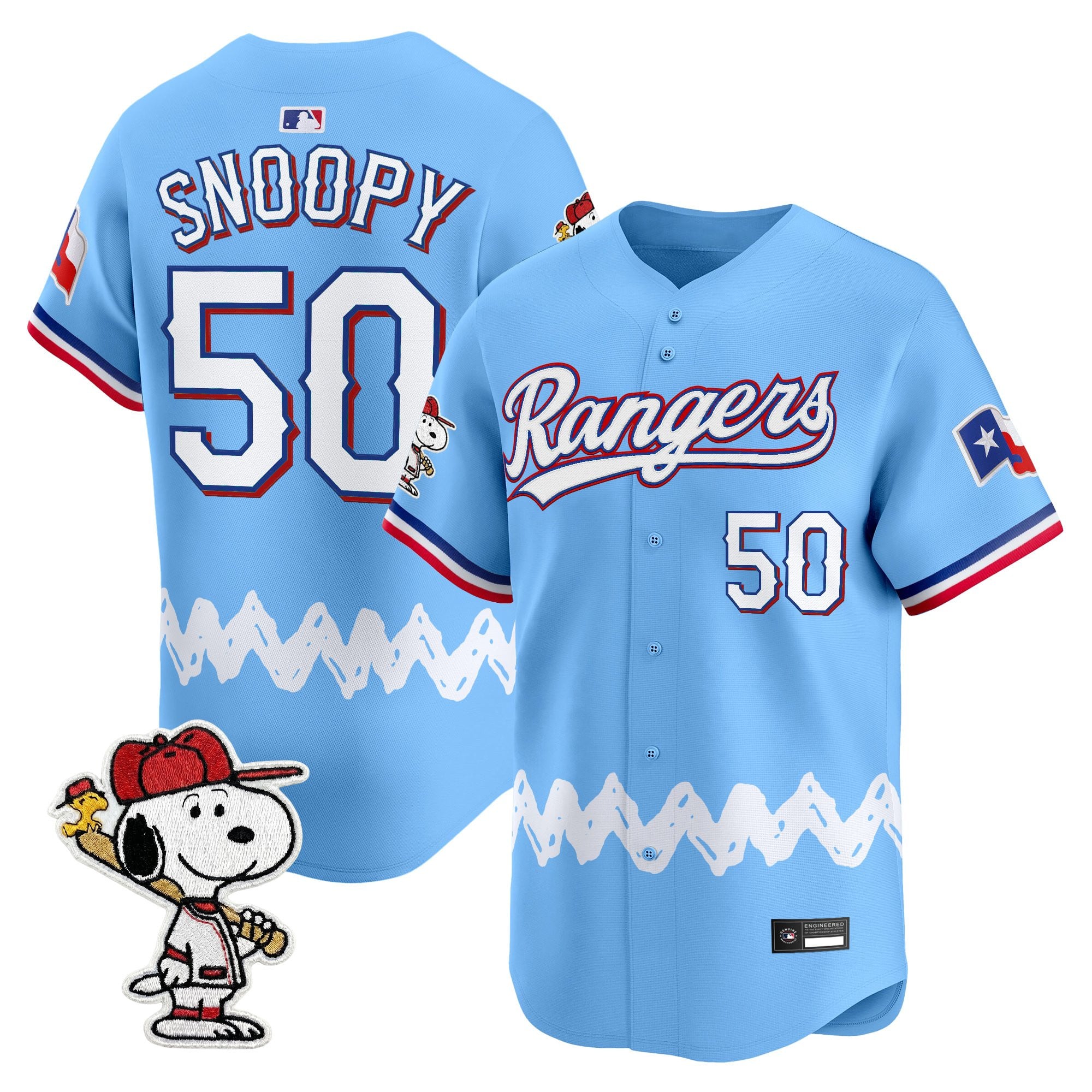 Men's Texas Rangers x Peanuts Vapor Premier Limited Jersey - Stitched