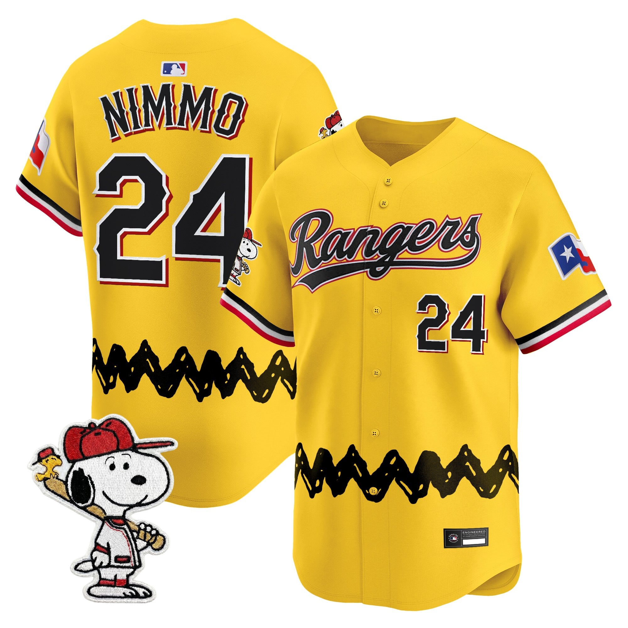 Men's Texas Rangers x Peanuts Vapor Premier Limited Jersey - Stitched