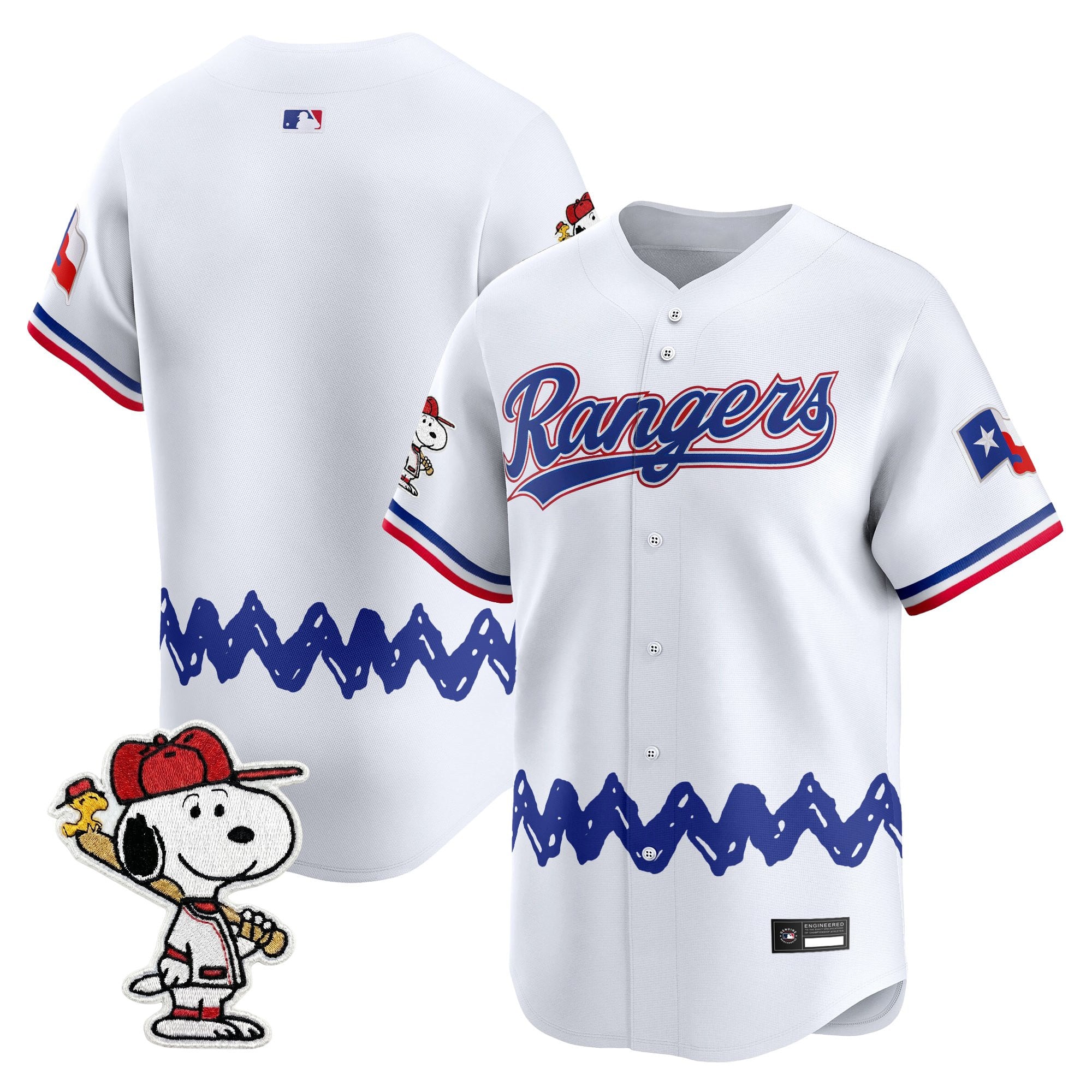Men's Texas Rangers x Peanuts Vapor Premier Limited Jersey - Stitched