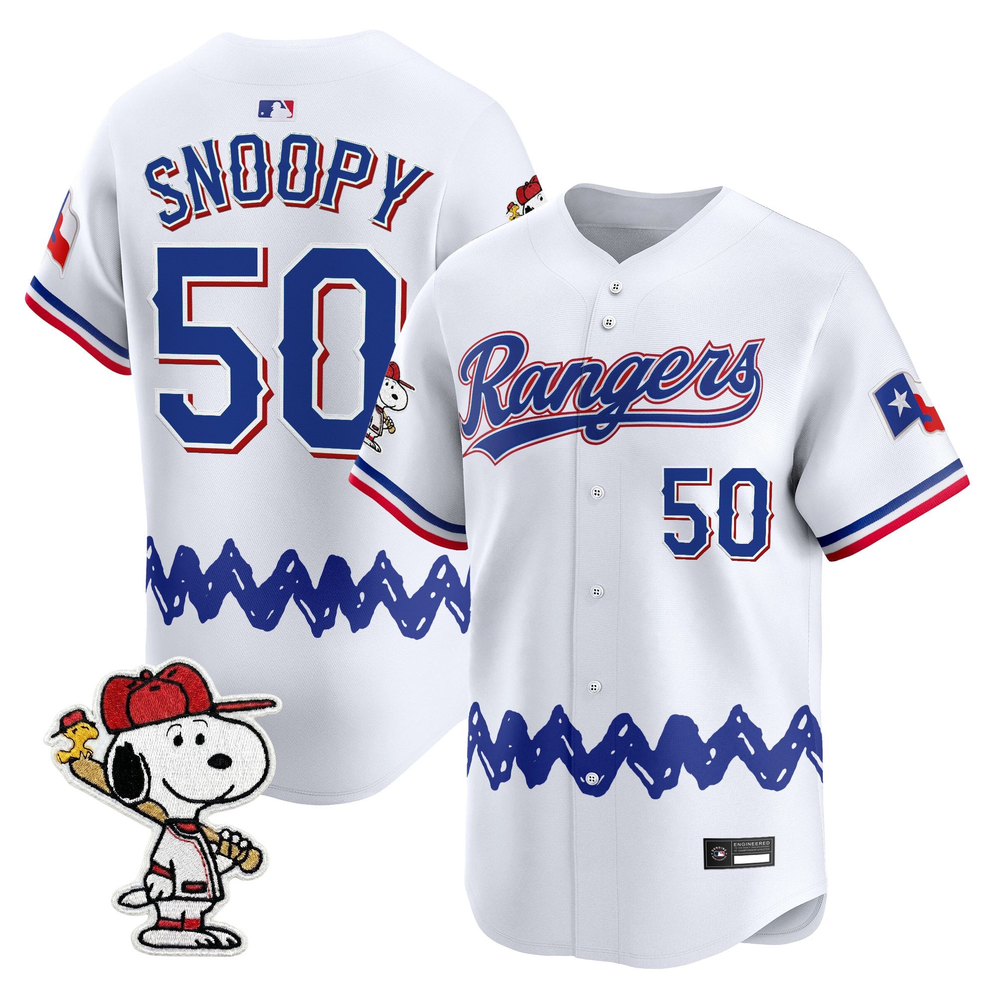 Men's Texas Rangers x Peanuts Vapor Premier Limited Jersey - Stitched