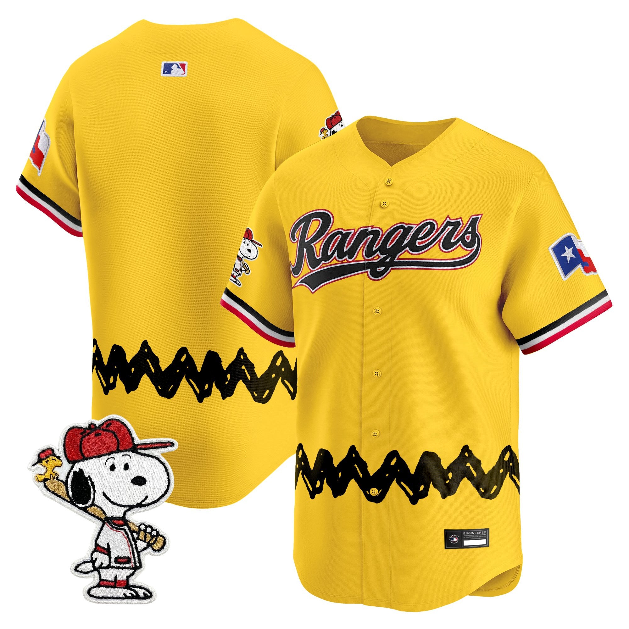 Men's Texas Rangers x Peanuts Vapor Premier Limited Jersey - Stitched