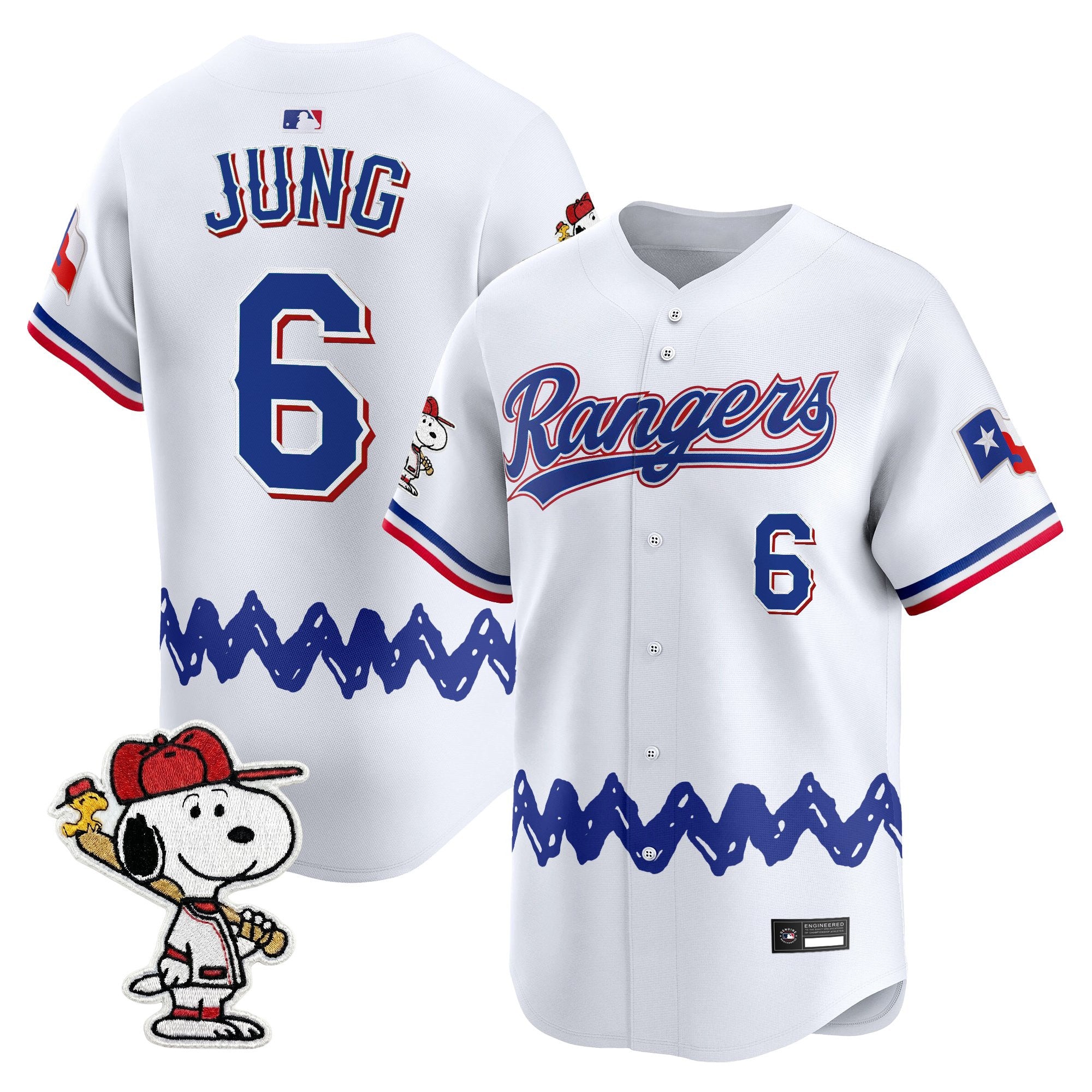 Men's Texas Rangers x Peanuts Vapor Premier Limited Jersey - Stitched