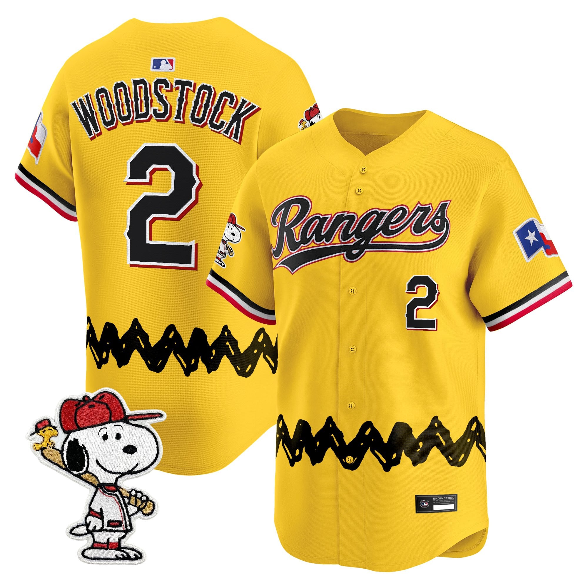 Men's Texas Rangers x Peanuts Vapor Premier Limited Jersey - Stitched