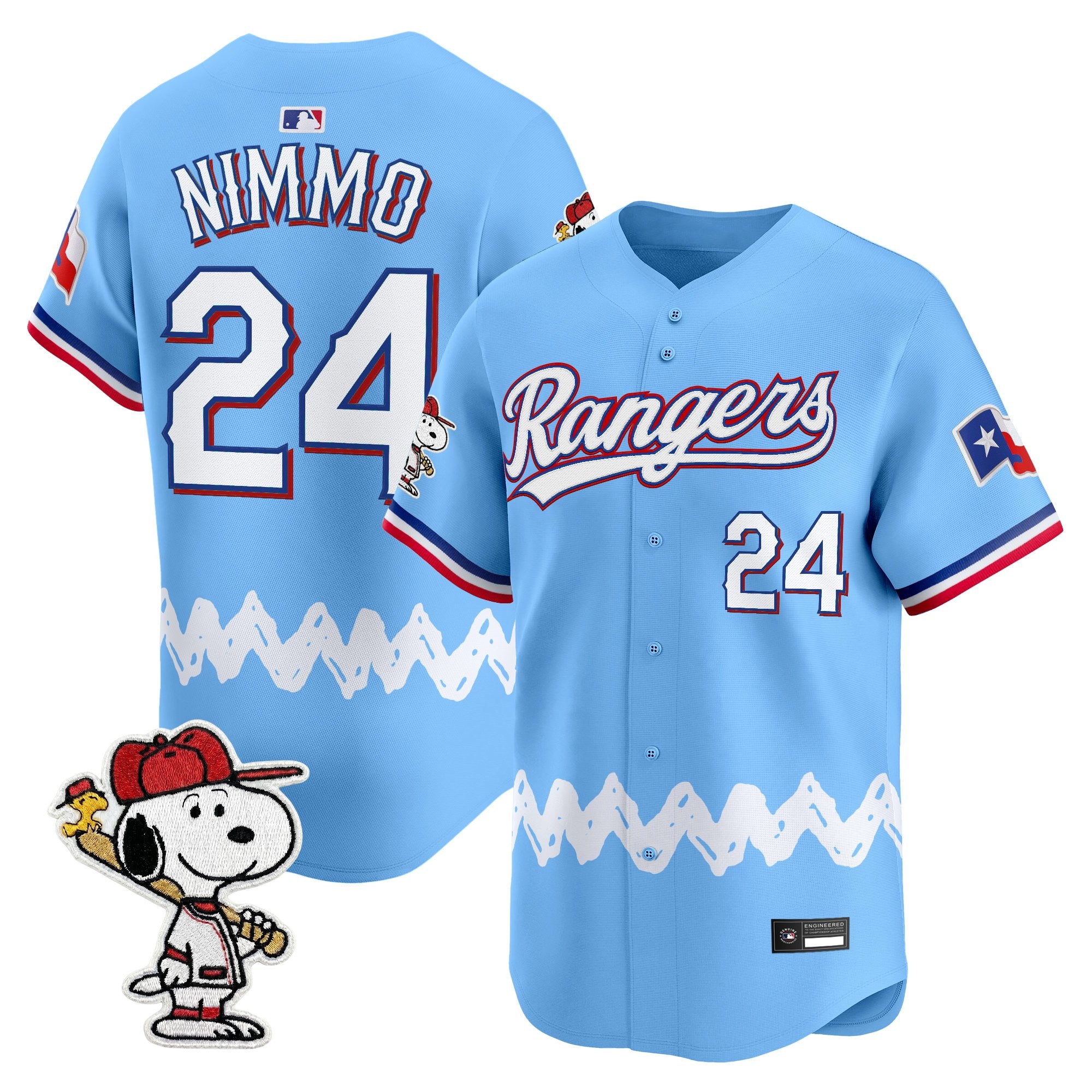 Men's Texas Rangers x Peanuts Vapor Premier Limited Jersey - Stitched