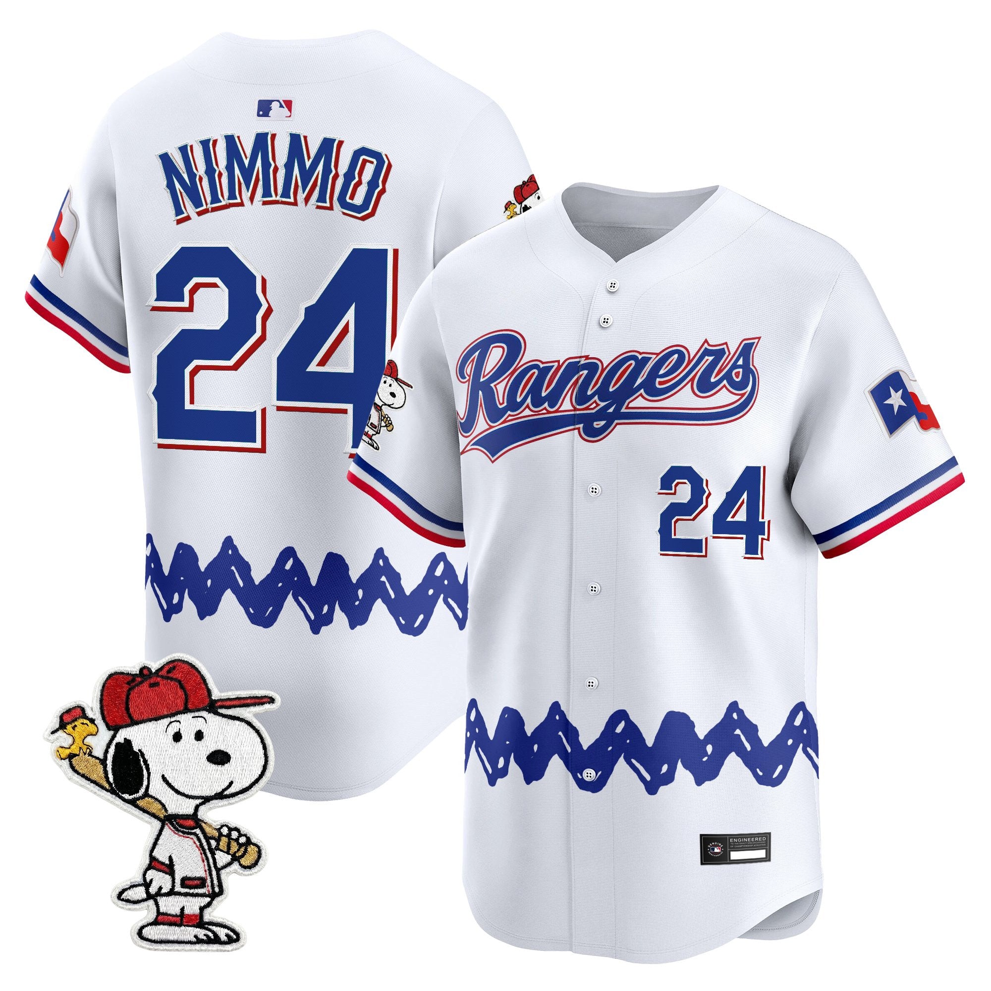 Men's Texas Rangers x Peanuts Vapor Premier Limited Jersey - Stitched
