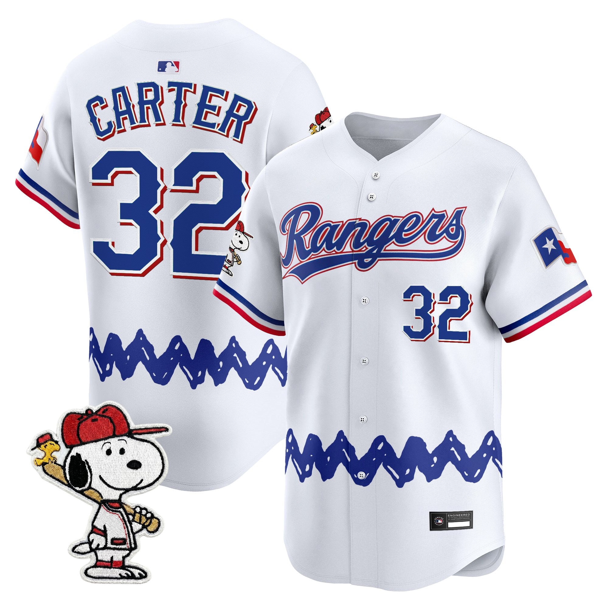 Men's Texas Rangers x Peanuts Vapor Premier Limited Jersey - Stitched