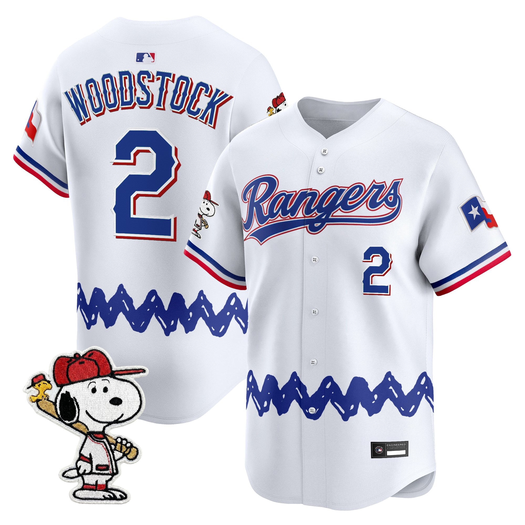 Men's Texas Rangers x Peanuts Vapor Premier Limited Jersey - Stitched