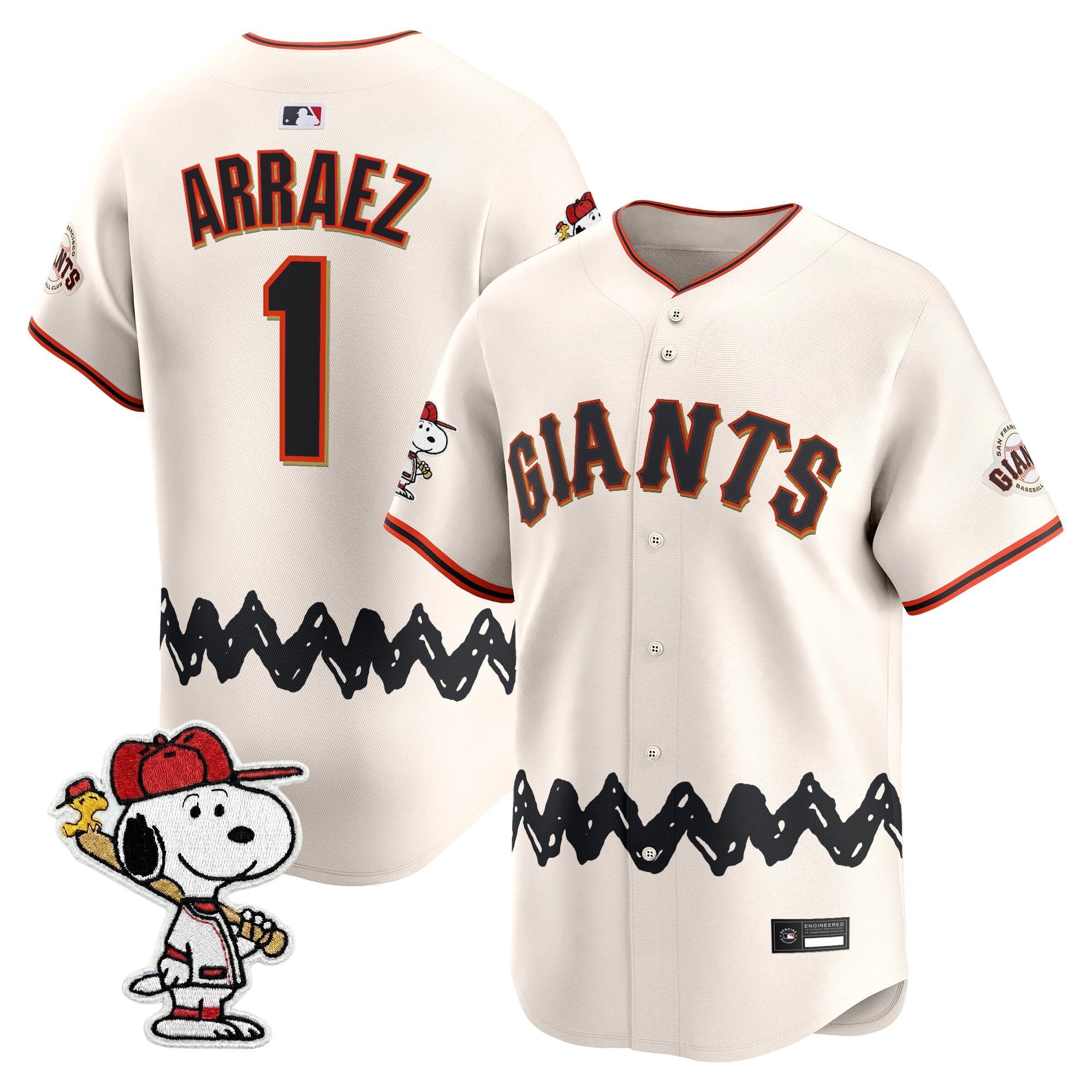 Men's San Francisco Giants x Peanuts Vapor Premier Limited Jersey - Stitched