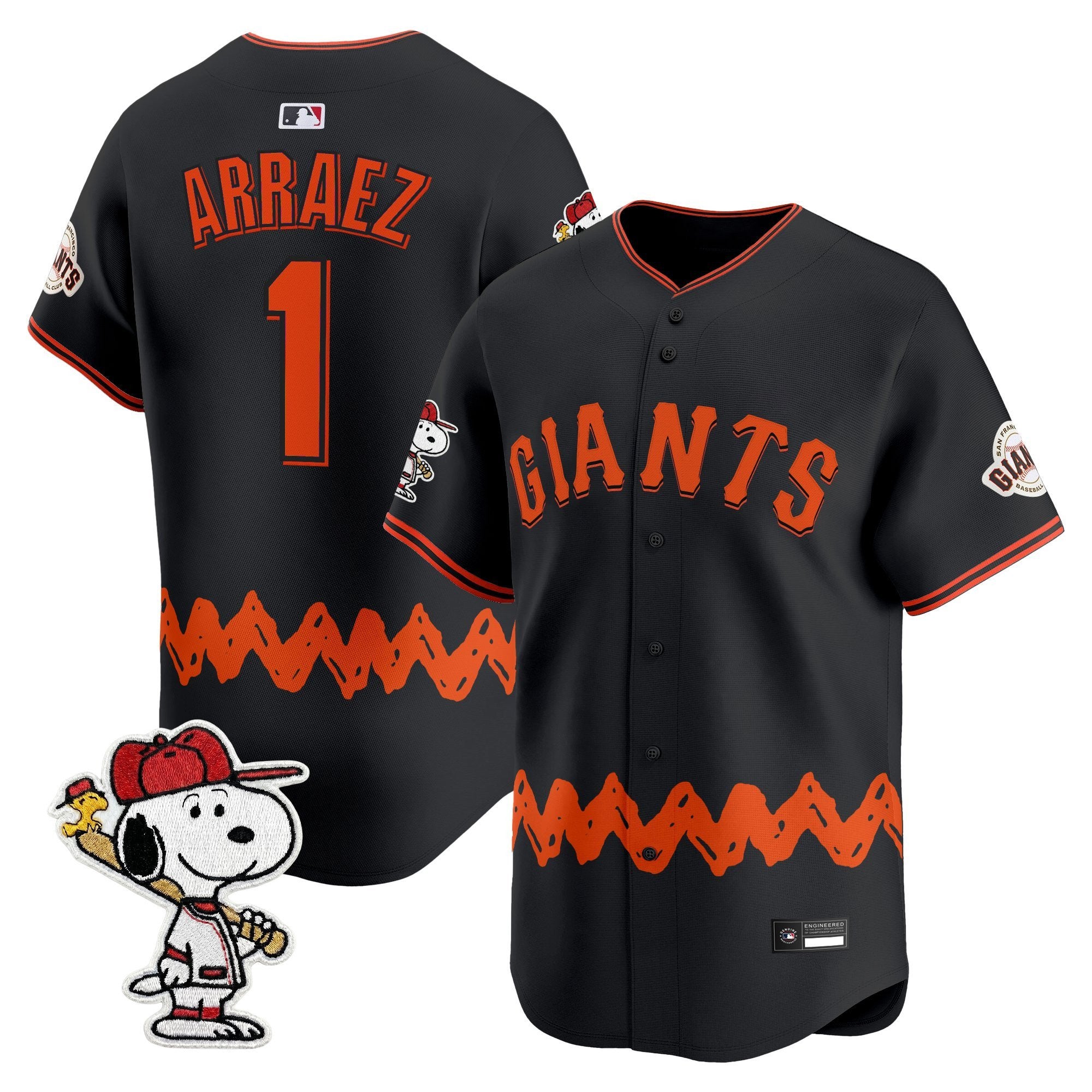 Men's San Francisco Giants x Peanuts Vapor Premier Limited Jersey - Stitched
