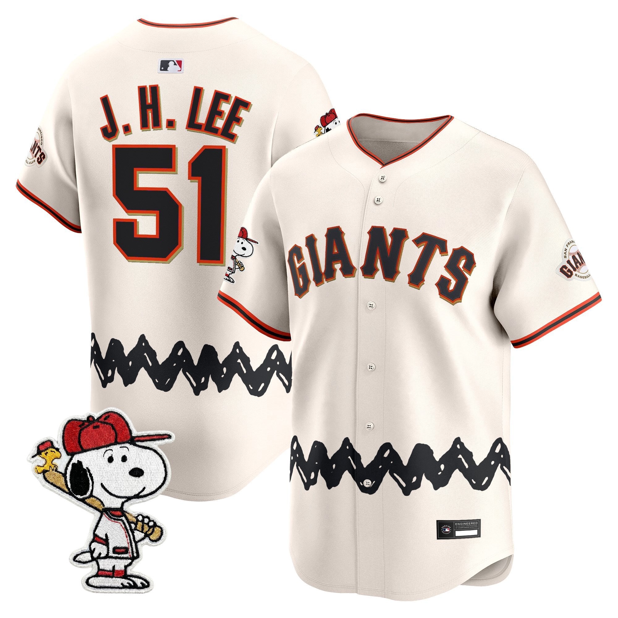 Men's San Francisco Giants x Peanuts Vapor Premier Limited Jersey - Stitched
