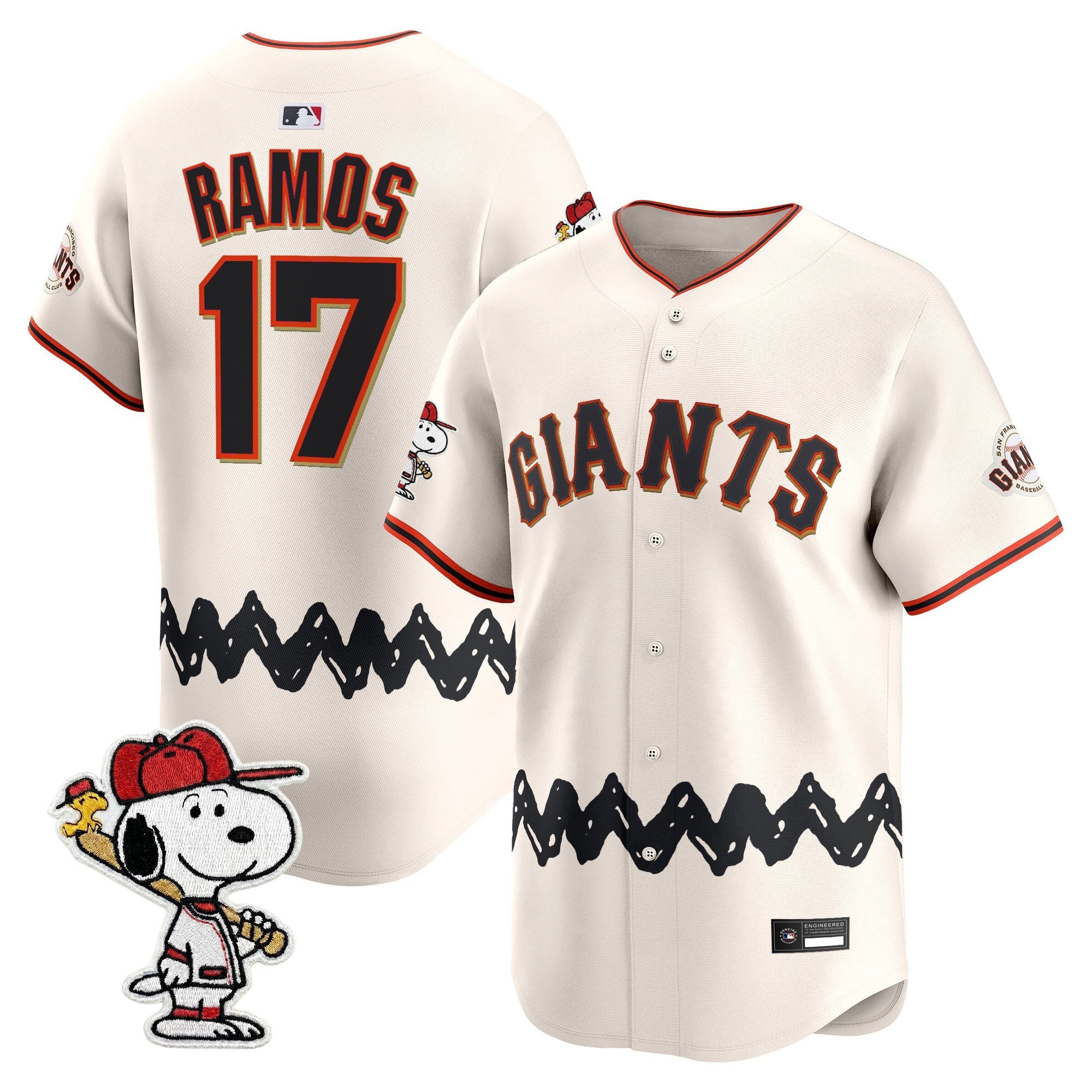 Men's San Francisco Giants x Peanuts Vapor Premier Limited Jersey - Stitched