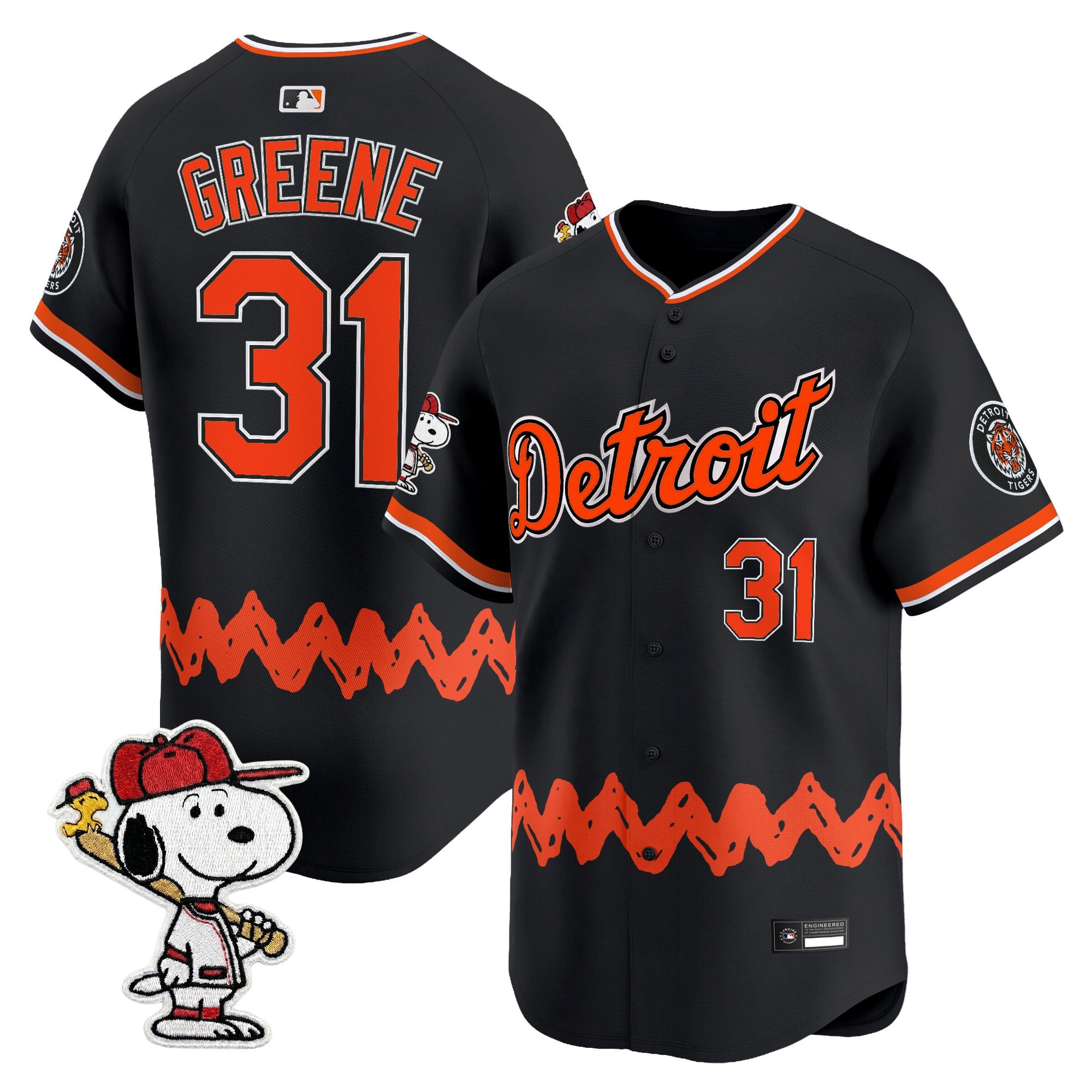 Men's Detroit Tigers x Peanuts Vapor Premier Limited Jersey - Stitched