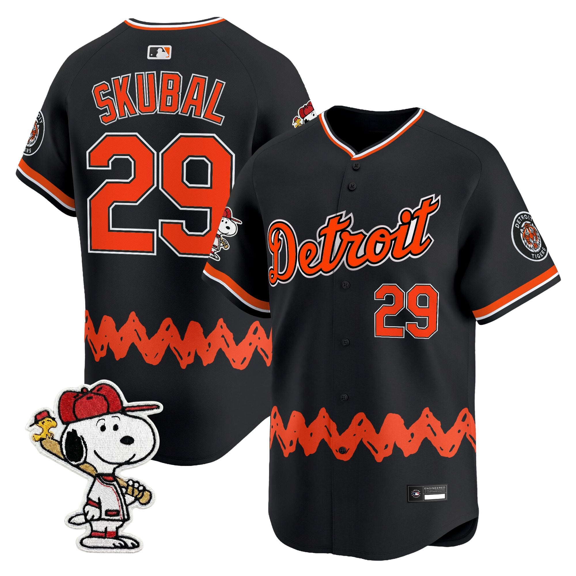 Men's Detroit Tigers x Peanuts Vapor Premier Limited Jersey - Stitched