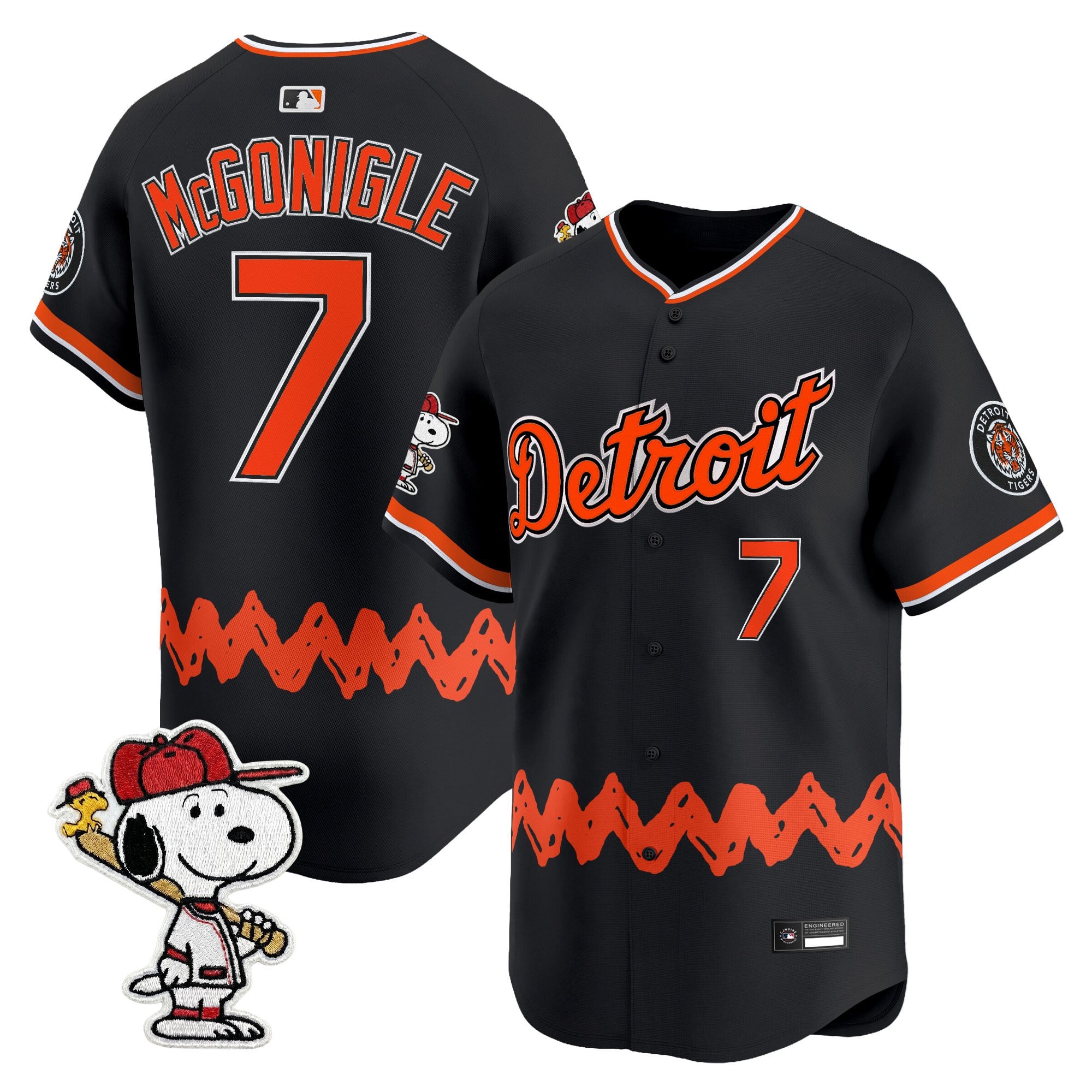 Men's Detroit Tigers x Peanuts Vapor Premier Limited Jersey - Stitched