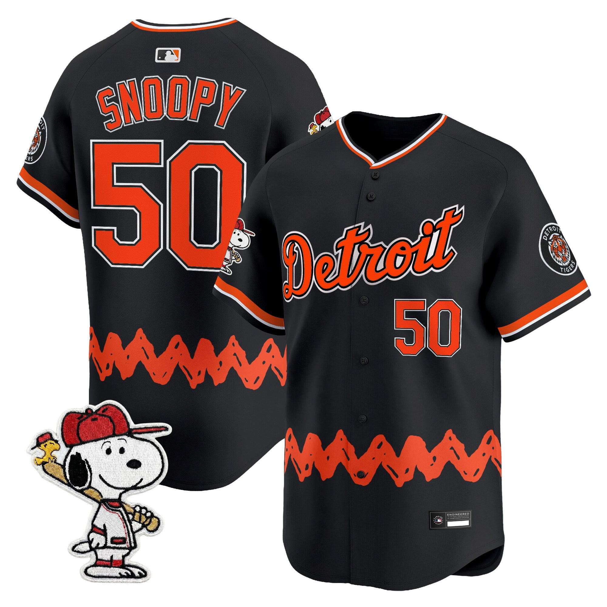 Men's Detroit Tigers x Peanuts Vapor Premier Limited Jersey - Stitched