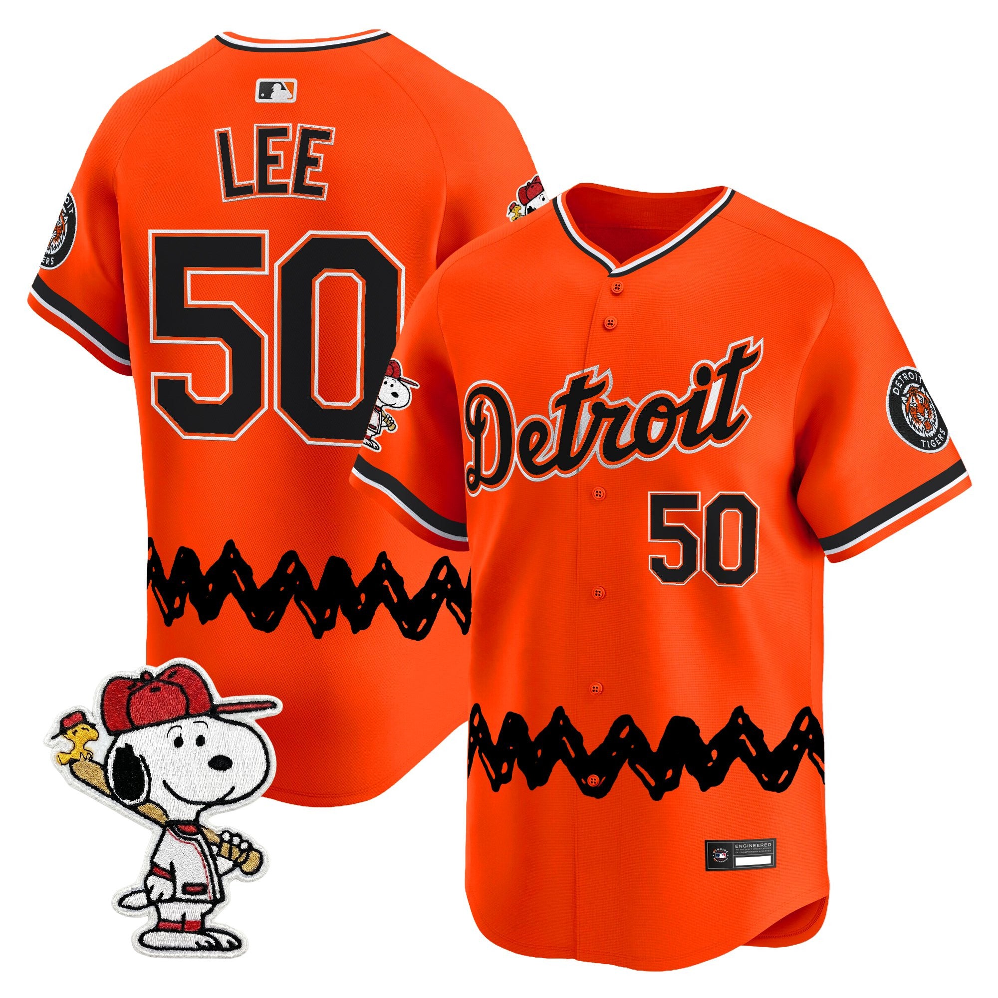 Men's Detroit Tigers x Peanuts Vapor Premier Limited Jersey - Stitched