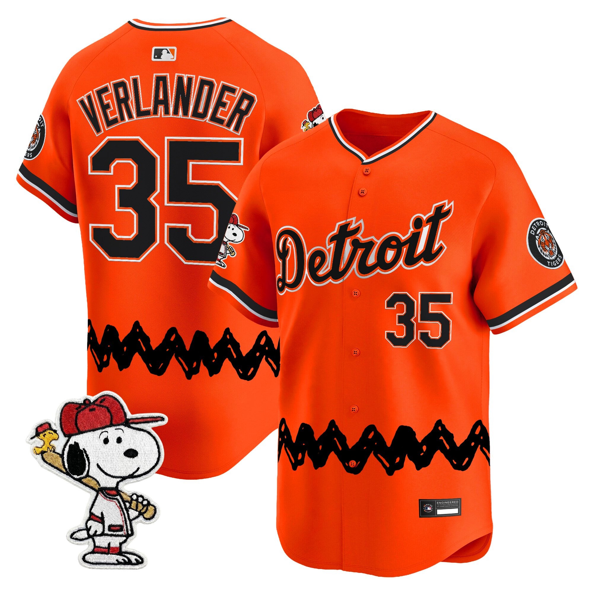 Men's Detroit Tigers x Peanuts Vapor Premier Limited Jersey - Stitched