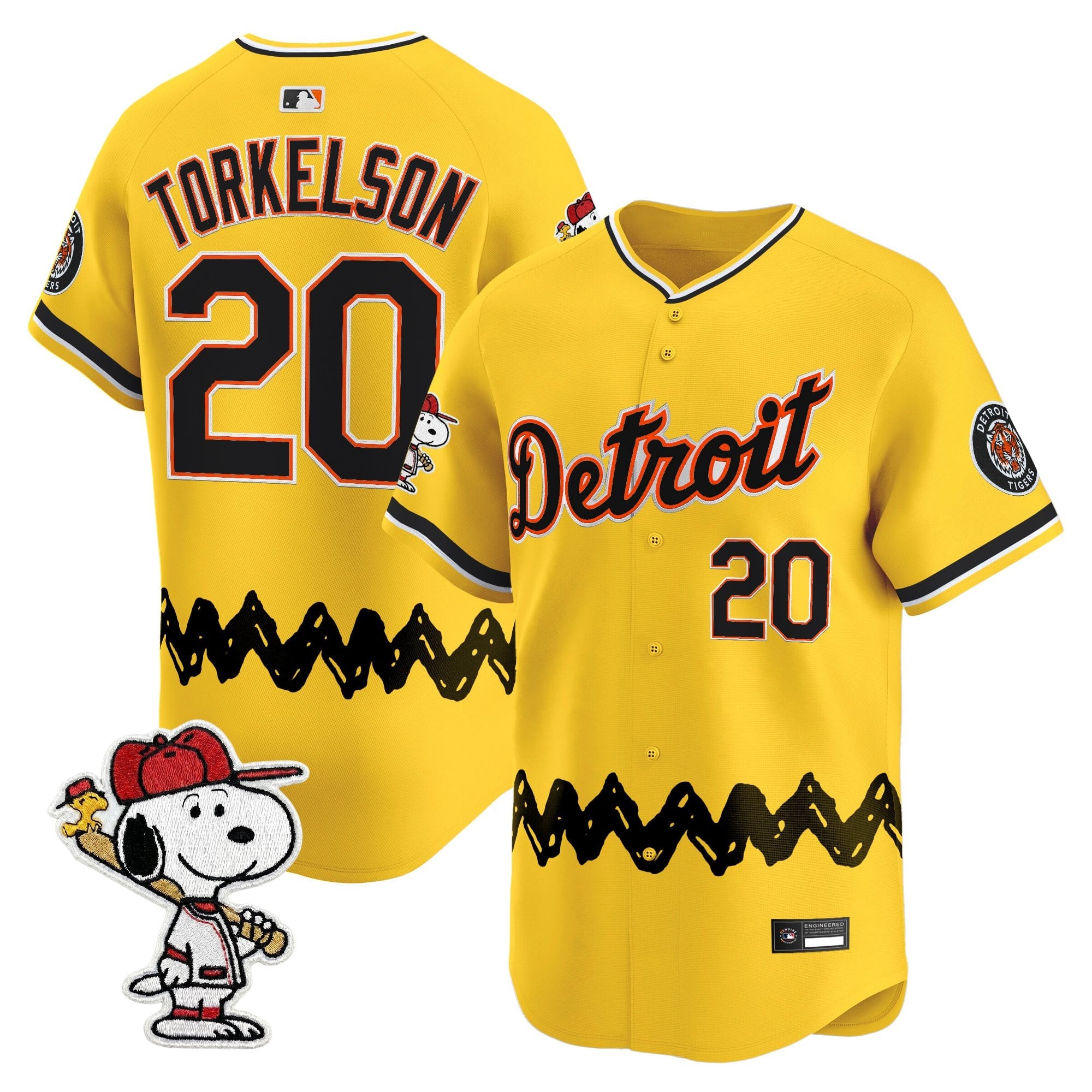 Men's Detroit Tigers x Peanuts Vapor Premier Limited Jersey - Stitched