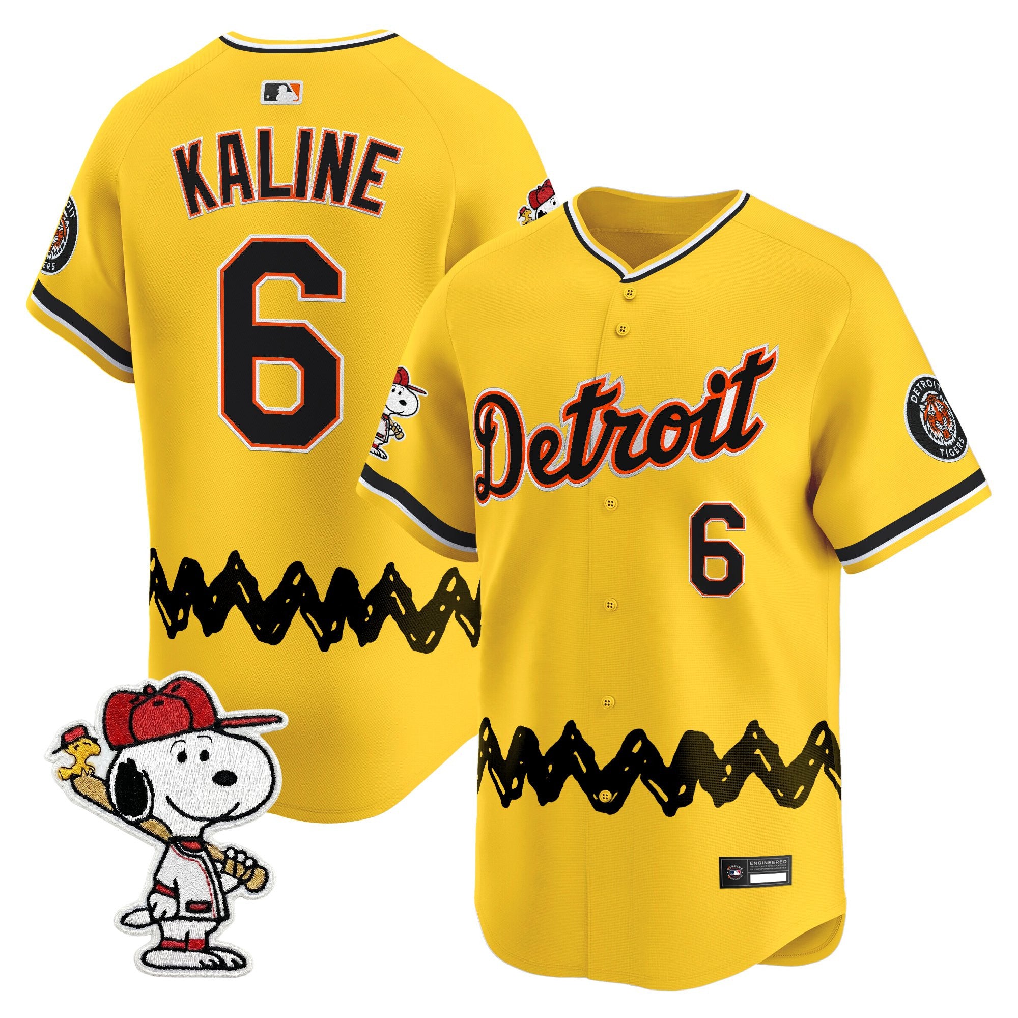 Men's Detroit Tigers x Peanuts Vapor Premier Limited Jersey - Stitched