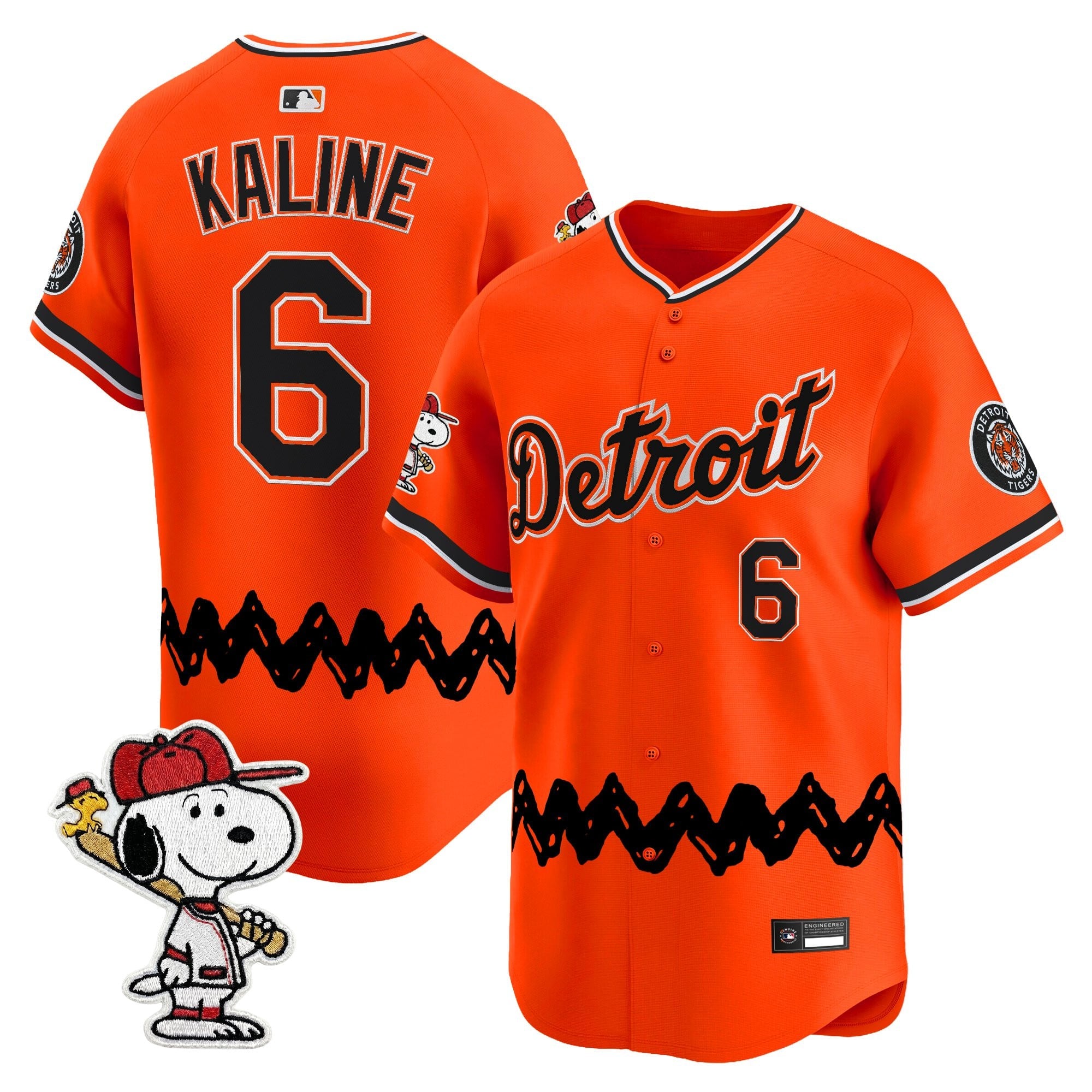 Men's Detroit Tigers x Peanuts Vapor Premier Limited Jersey - Stitched