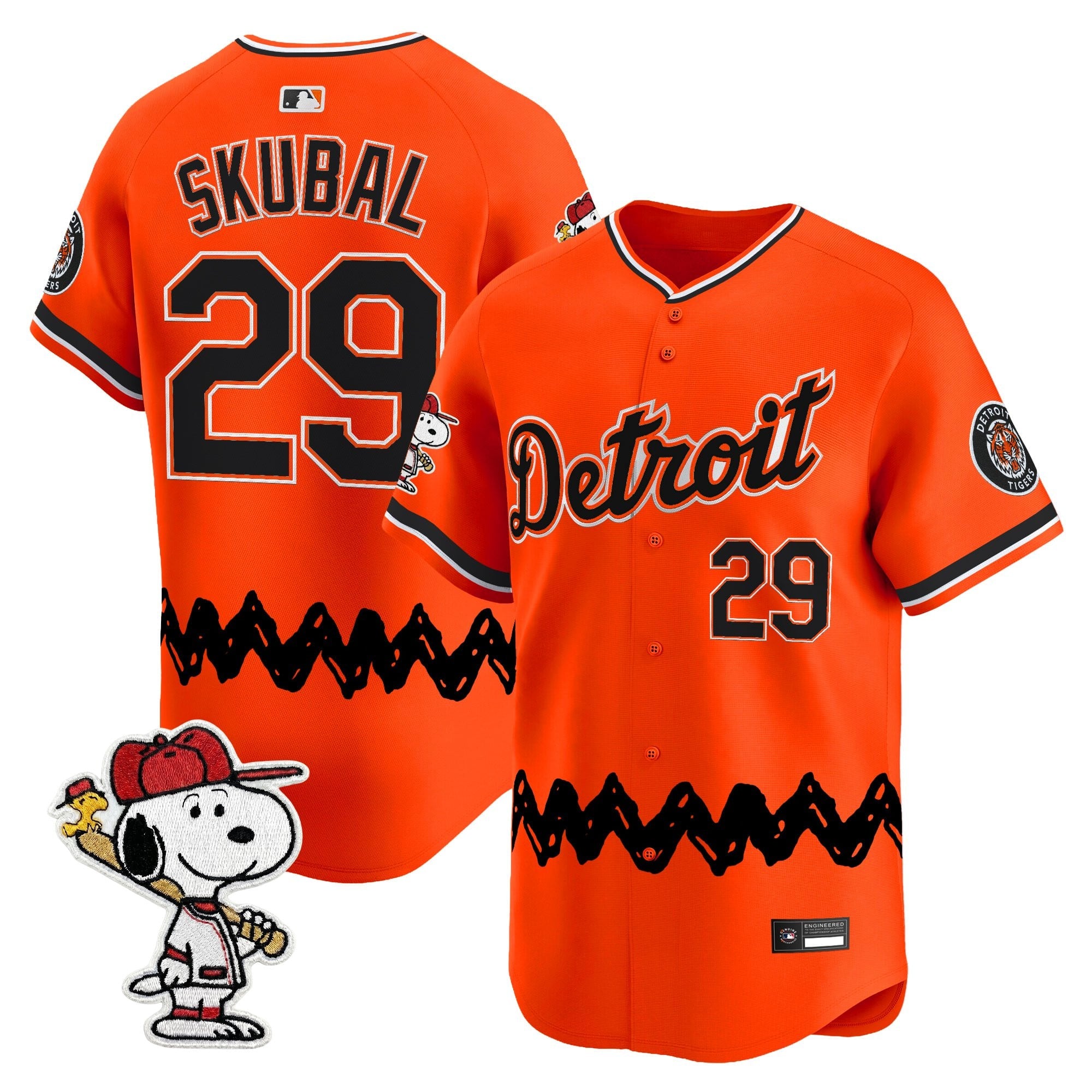 Men's Detroit Tigers x Peanuts Vapor Premier Limited Jersey - Stitched