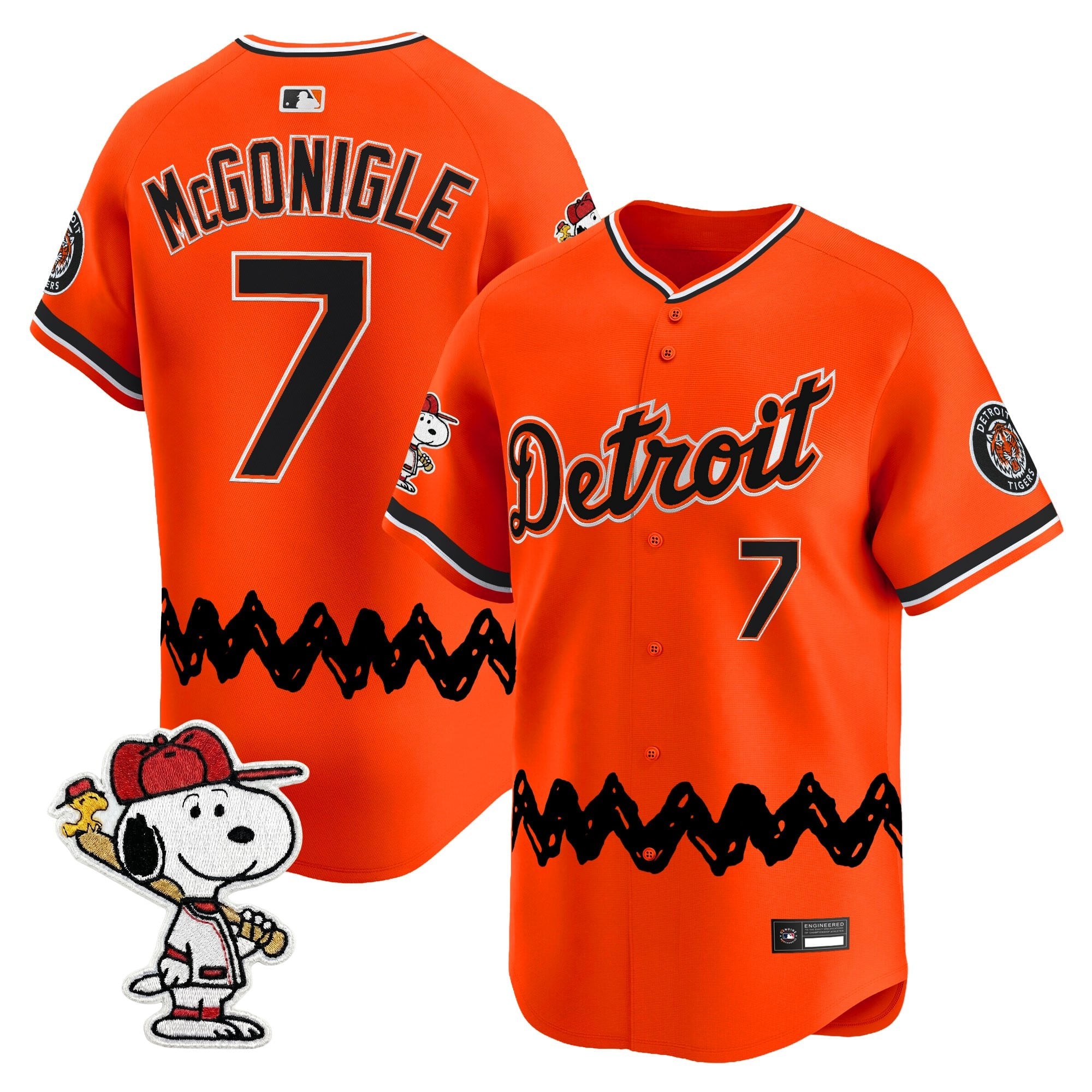 Men's Detroit Tigers x Peanuts Vapor Premier Limited Jersey - Stitched