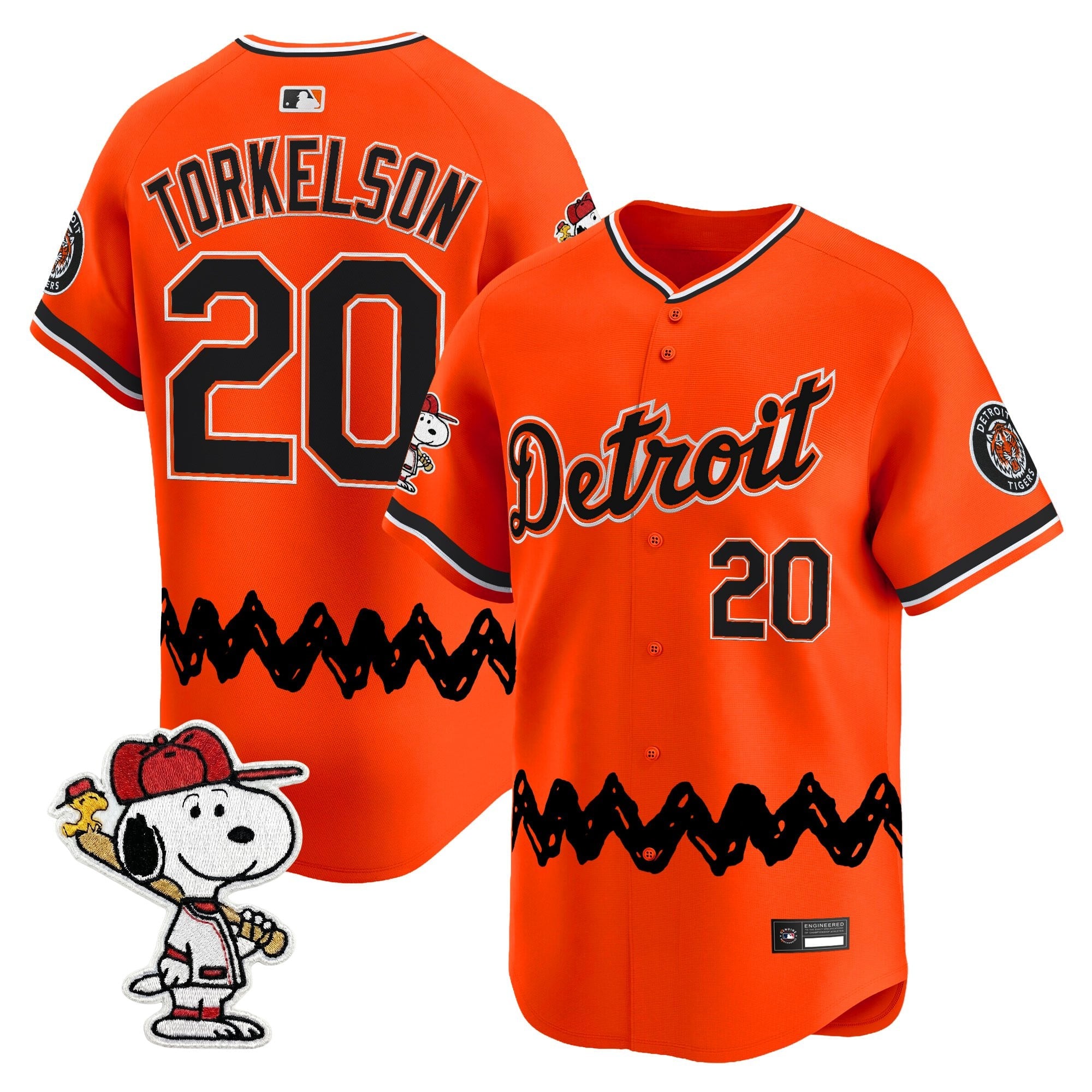 Men's Detroit Tigers x Peanuts Vapor Premier Limited Jersey - Stitched