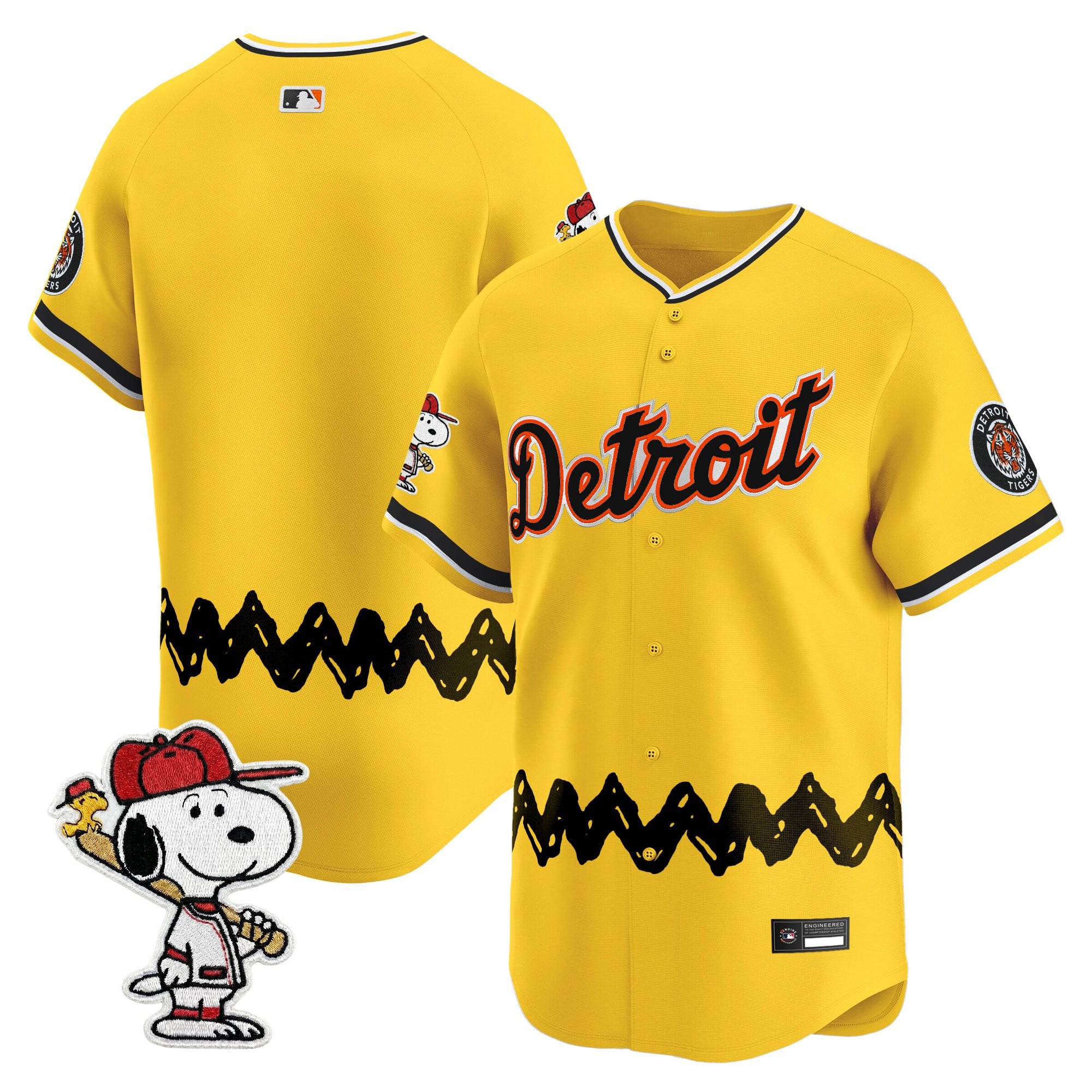 Men's Detroit Tigers x Peanuts Vapor Premier Limited Jersey - Stitched