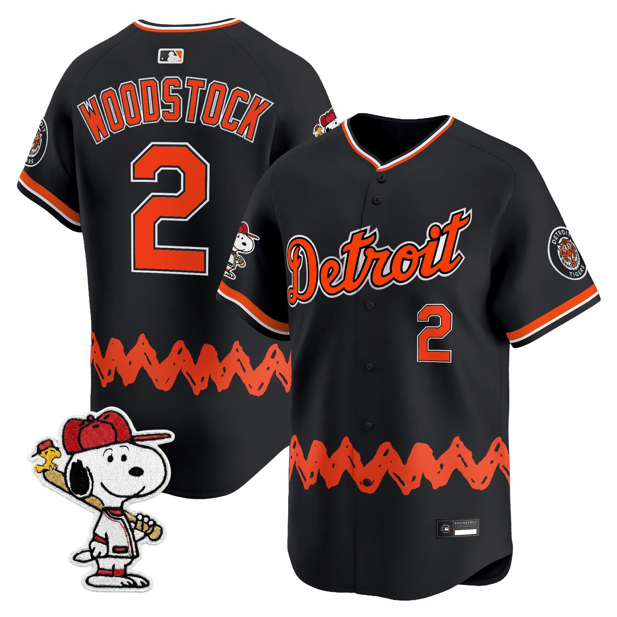 Men's Detroit Tigers x Peanuts Vapor Premier Limited Jersey - Stitched