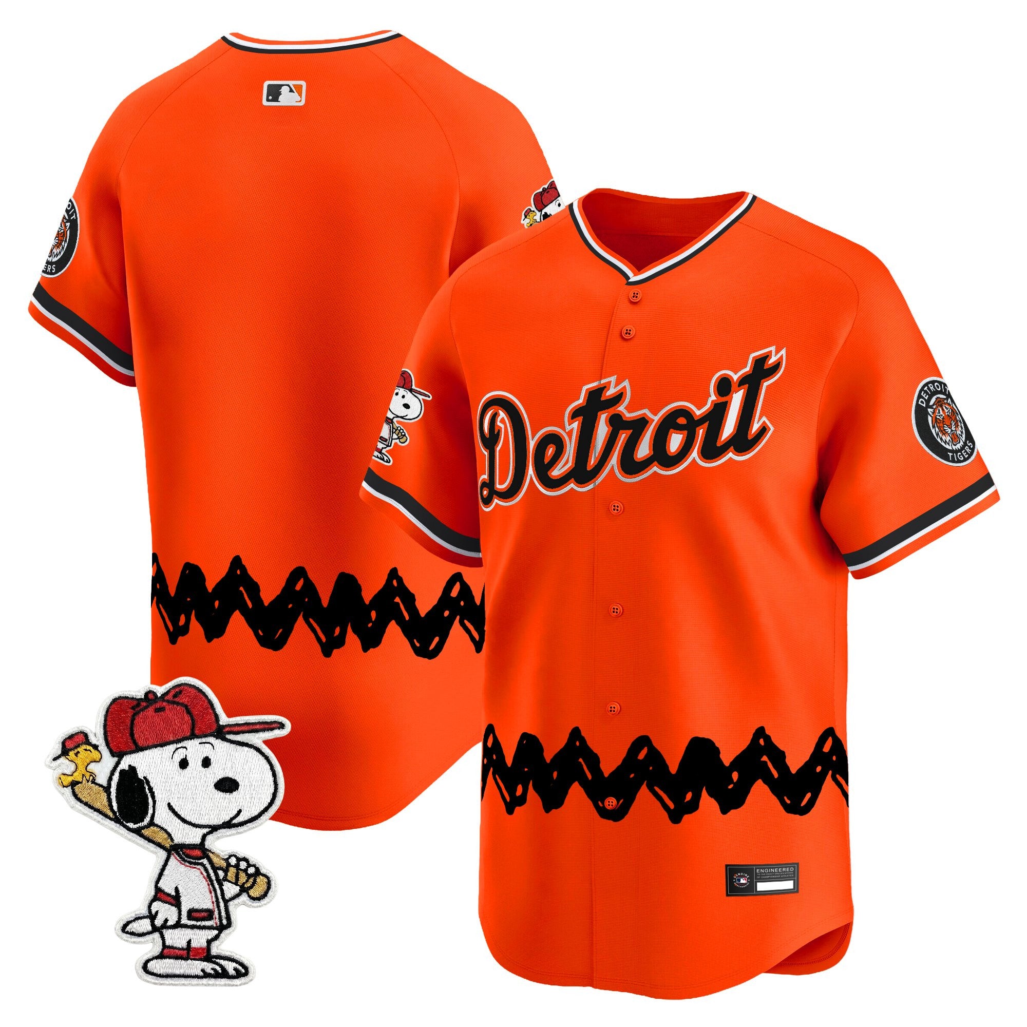 Men's Detroit Tigers x Peanuts Vapor Premier Limited Jersey - Stitched