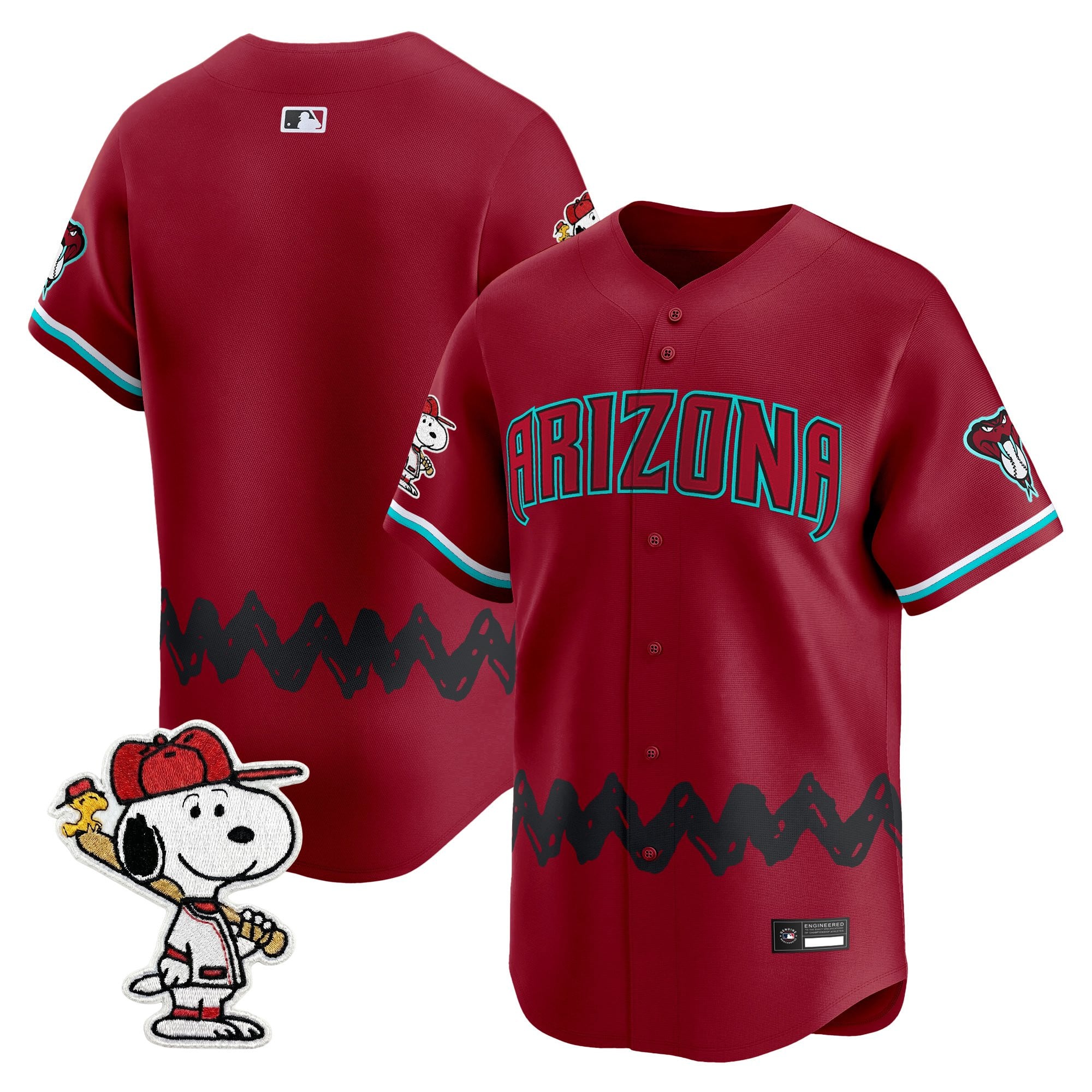 Men's Diamondbacks x Peanuts Vapor Premier Limited Jersey - Stitched