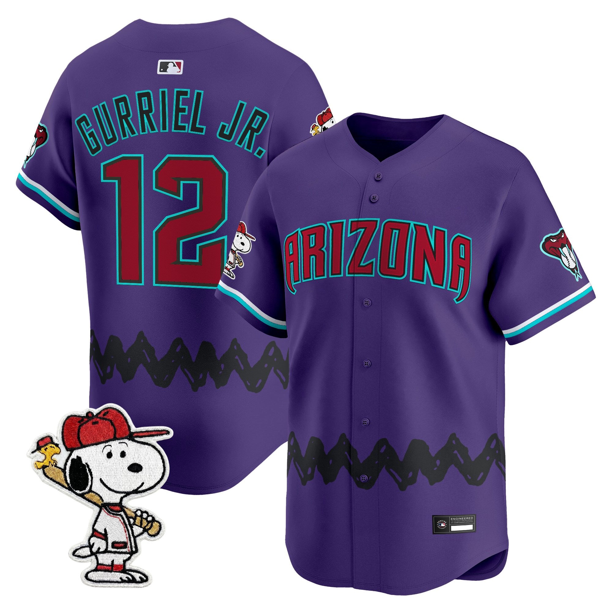 Men's Diamondbacks x Peanuts Vapor Premier Limited Jersey - Stitched