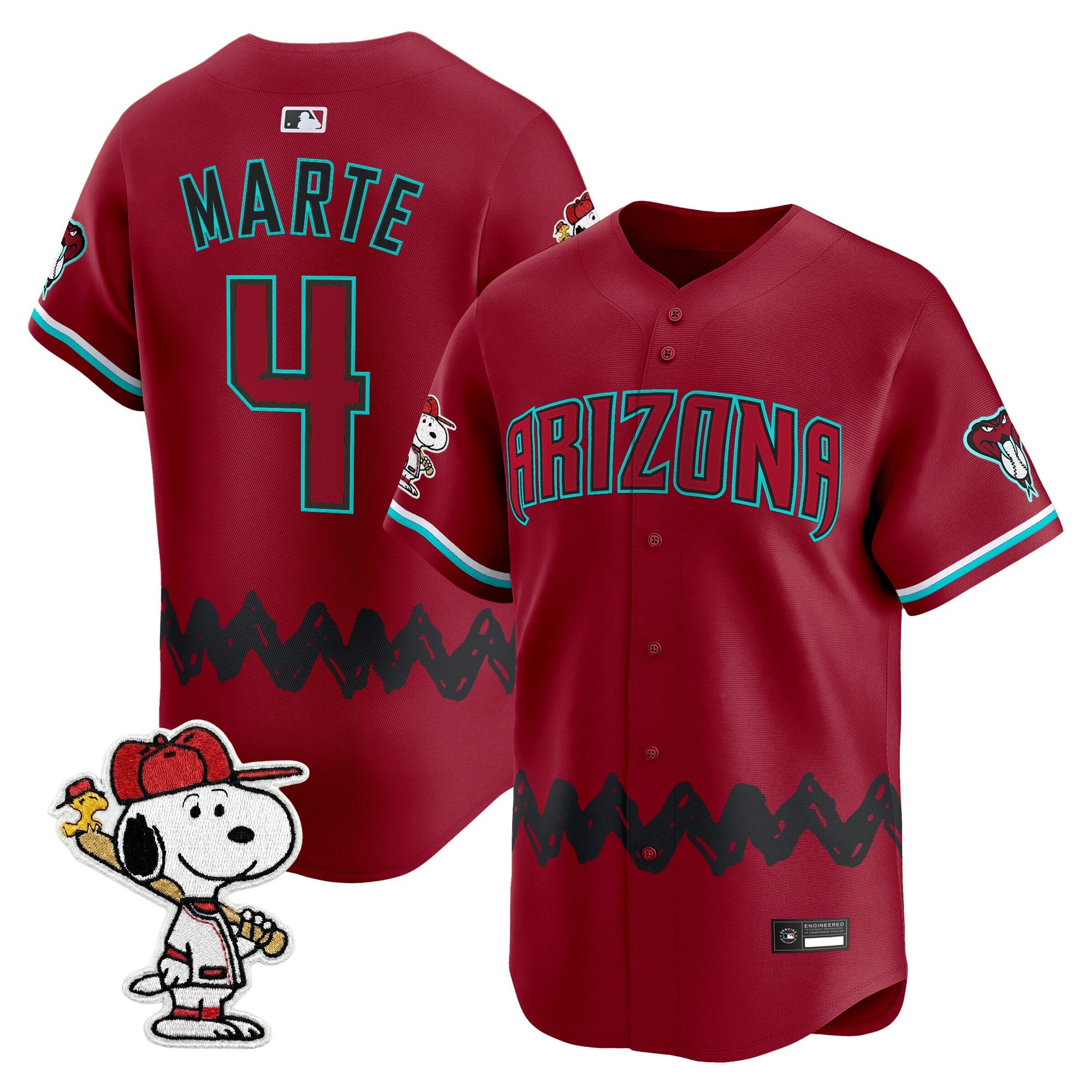 Men's Diamondbacks x Peanuts Vapor Premier Limited Jersey - Stitched