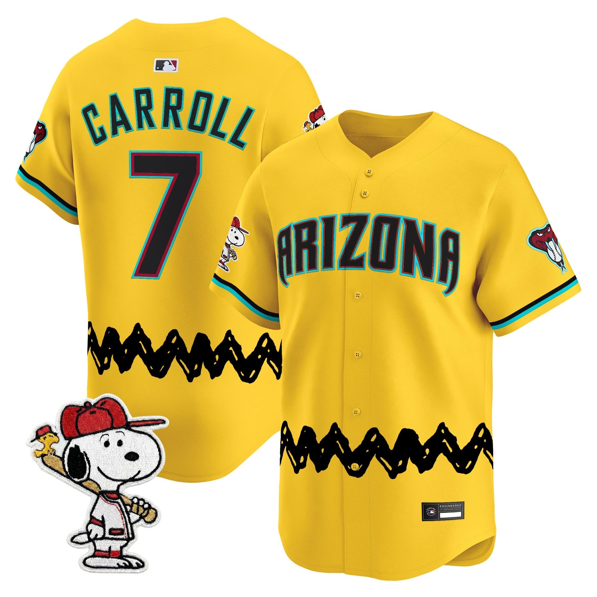 Men's Diamondbacks x Peanuts Vapor Premier Limited Jersey - Stitched