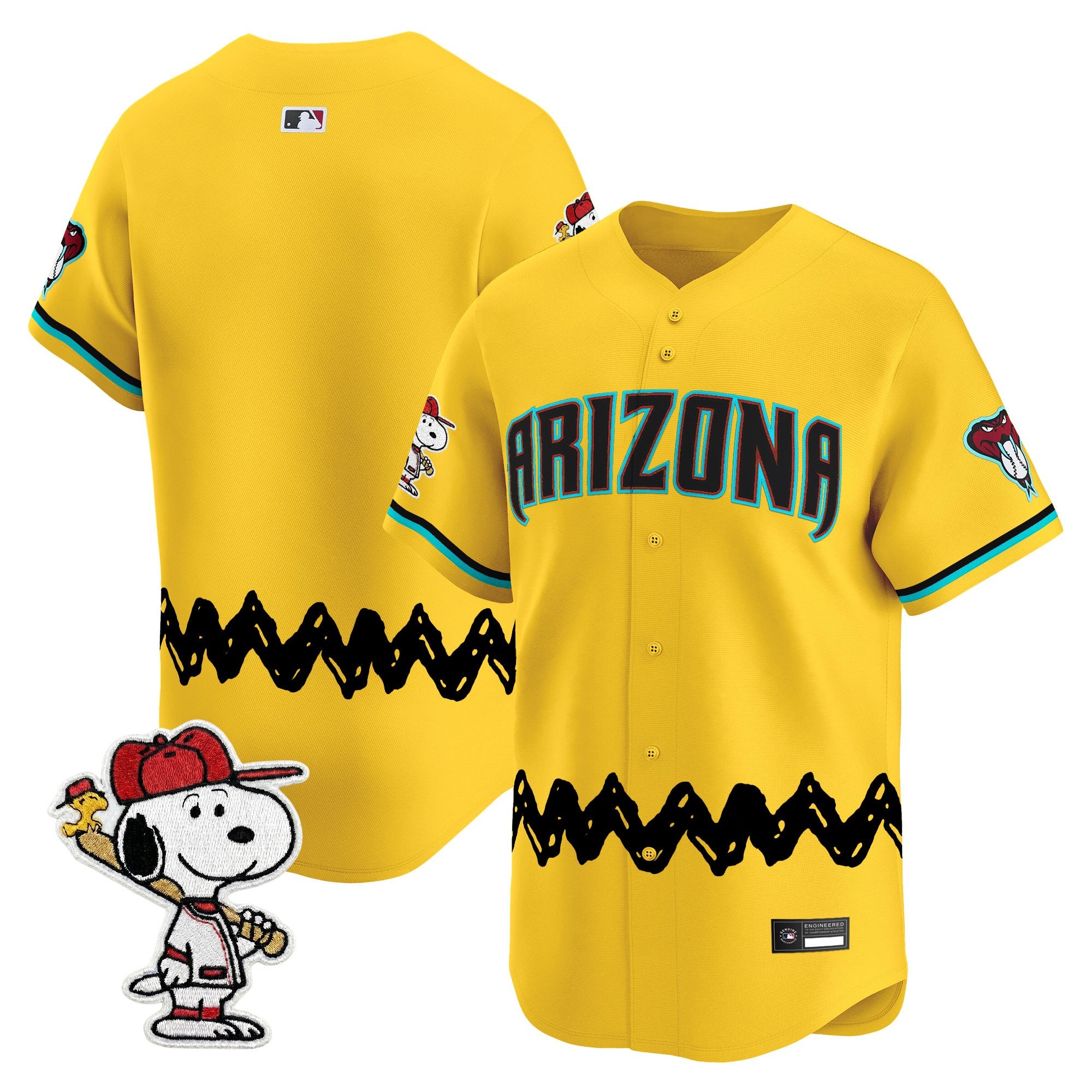 Men's Diamondbacks x Peanuts Vapor Premier Limited Jersey - Stitched