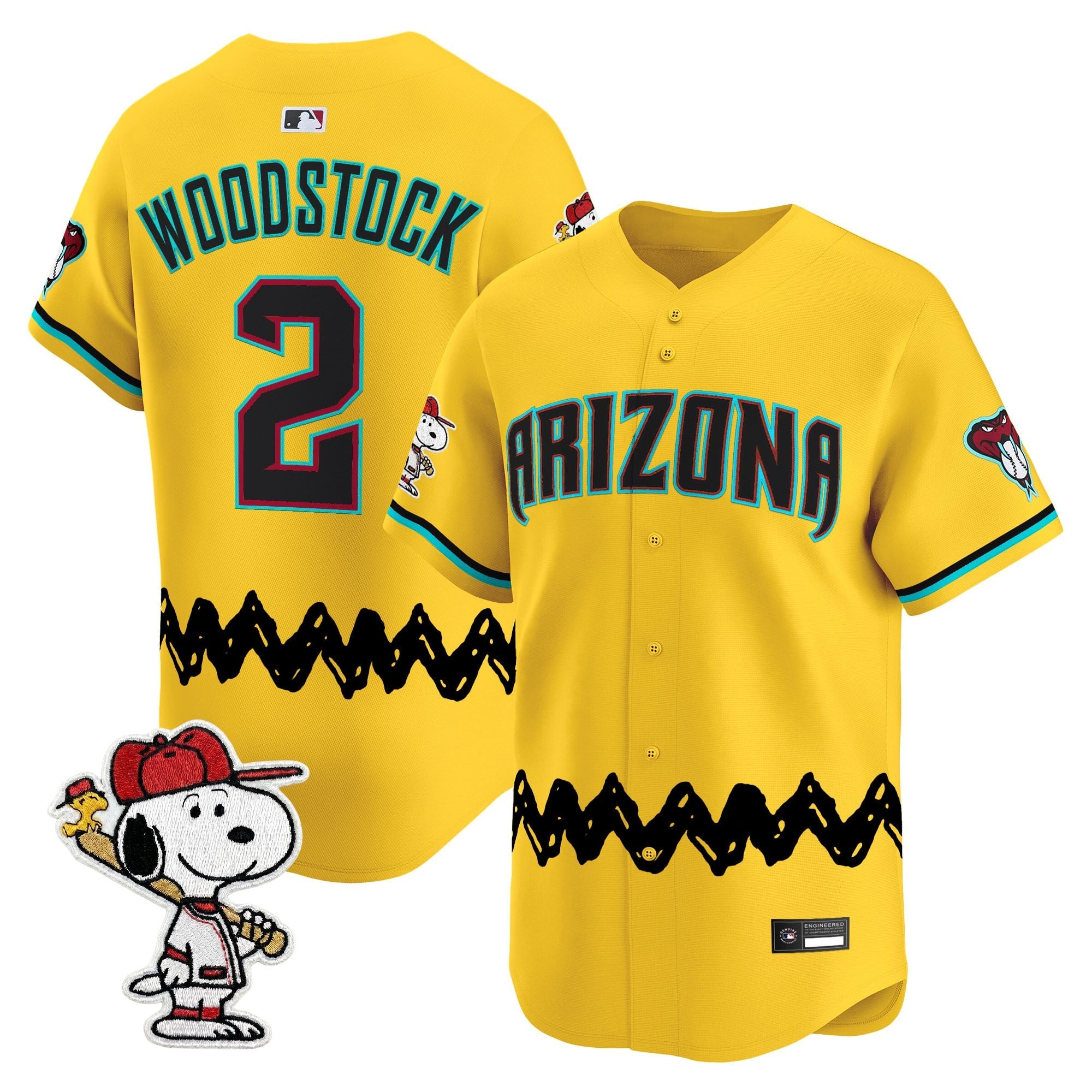 Men's Diamondbacks x Peanuts Vapor Premier Limited Jersey - Stitched