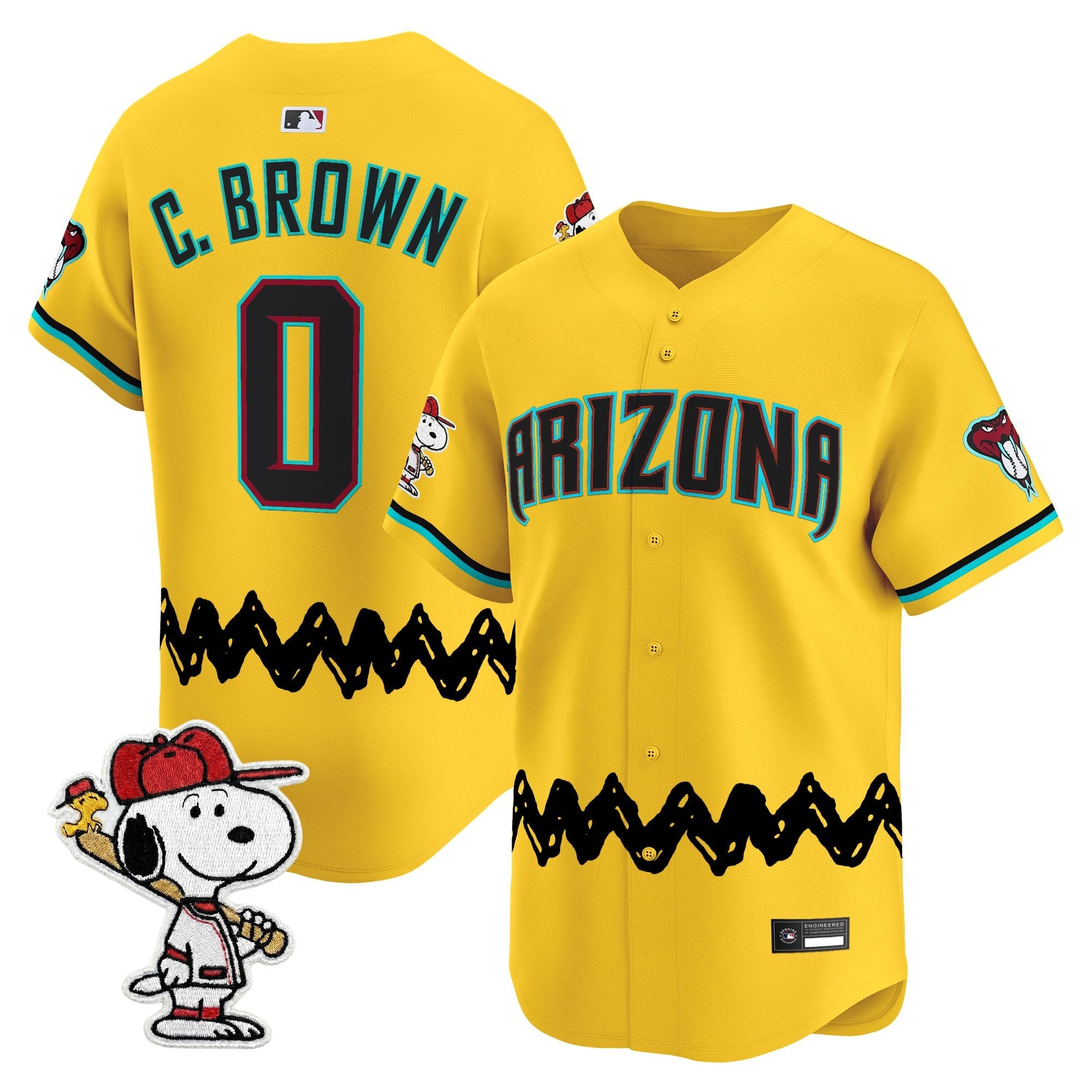 Men's Diamondbacks x Peanuts Vapor Premier Limited Jersey - Stitched