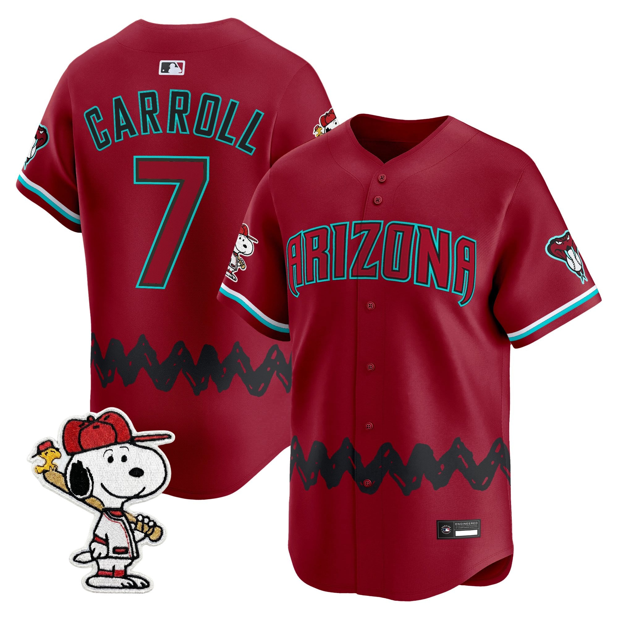 Men's Diamondbacks x Peanuts Vapor Premier Limited Jersey - Stitched