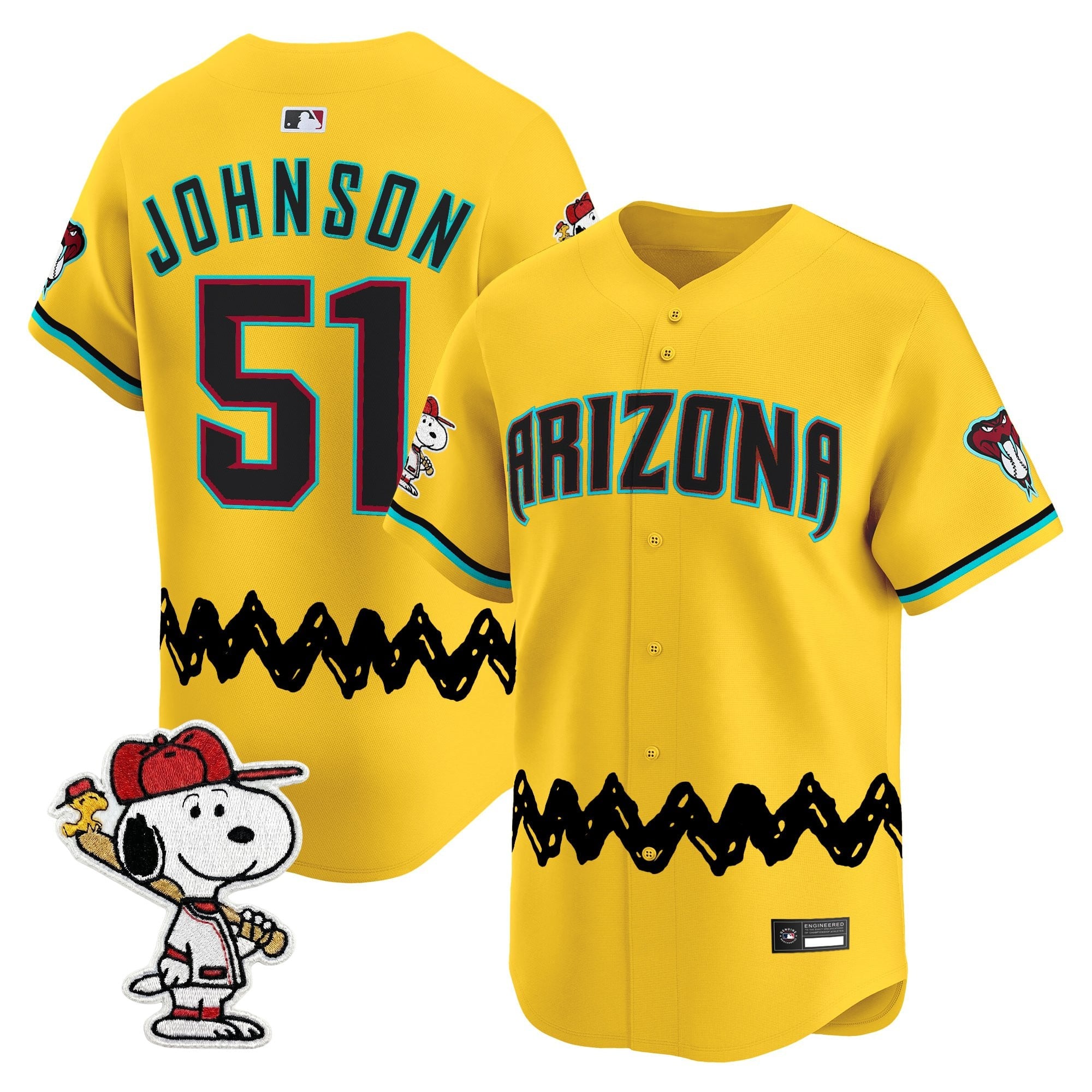 Men's Diamondbacks x Peanuts Vapor Premier Limited Jersey - Stitched