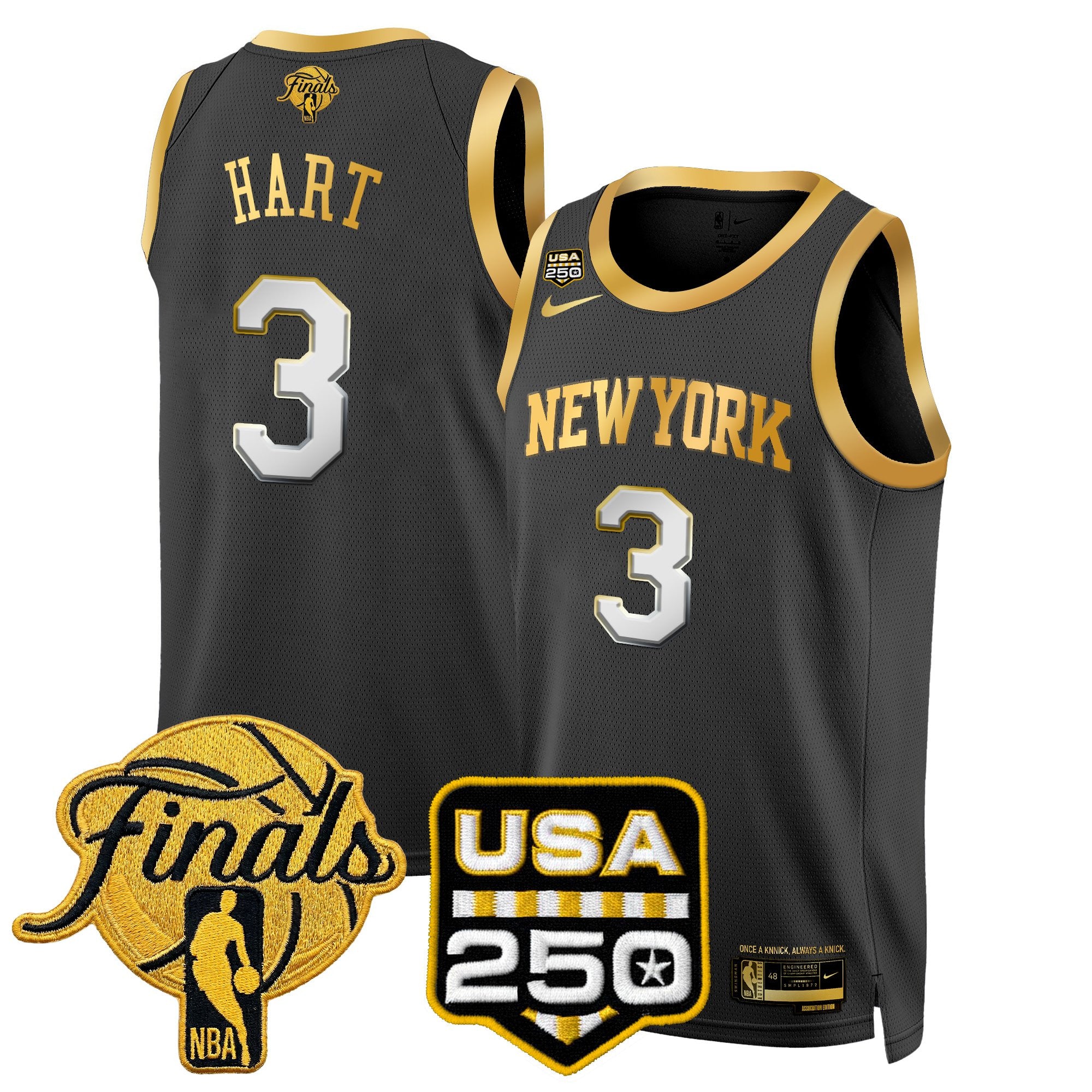 Men's New York Knicks 2026 Finals Swingman Jersey - 250 America Patch - All Stitched