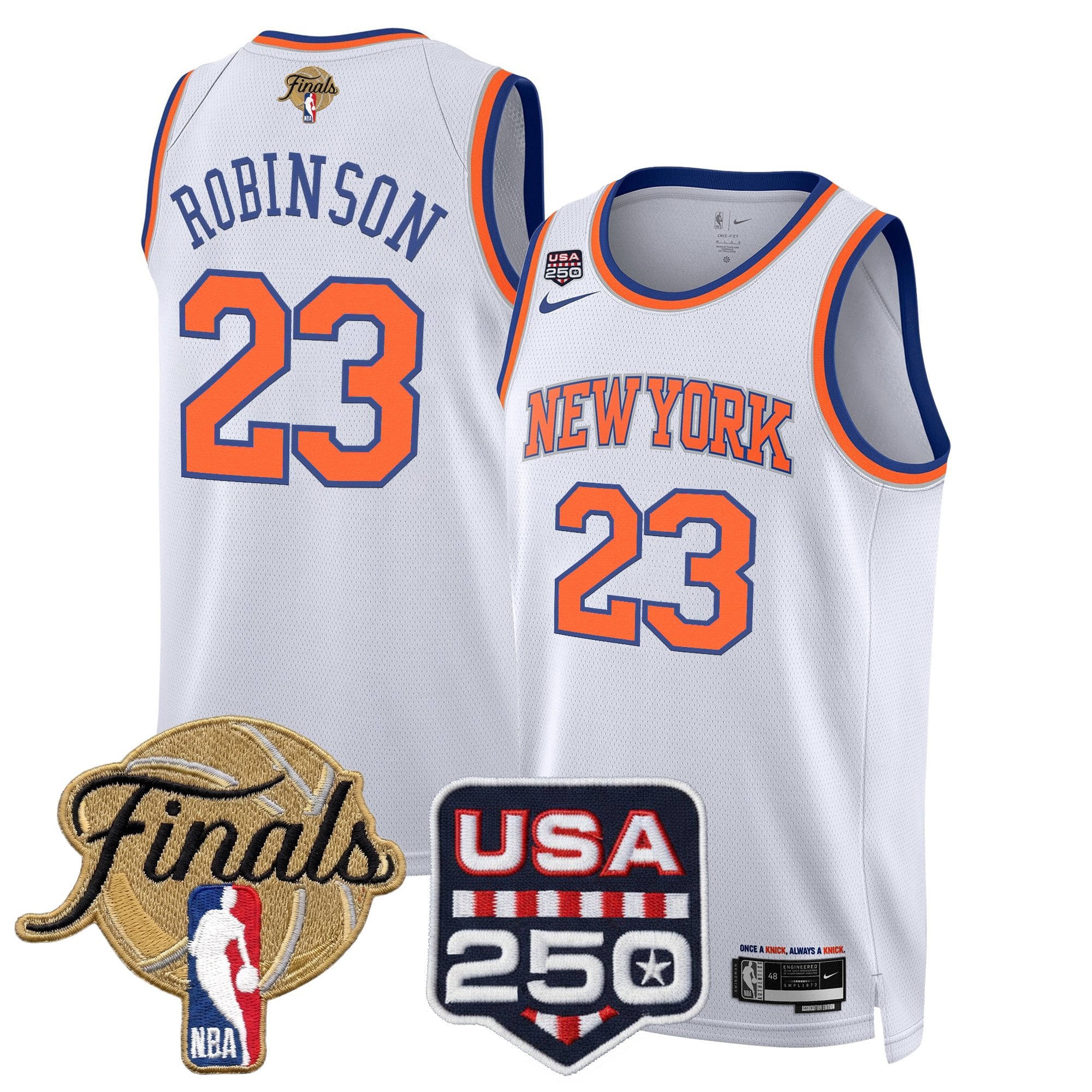 Men's New York Knicks 2026 Finals Swingman Jersey - 250 America Patch - All Stitched