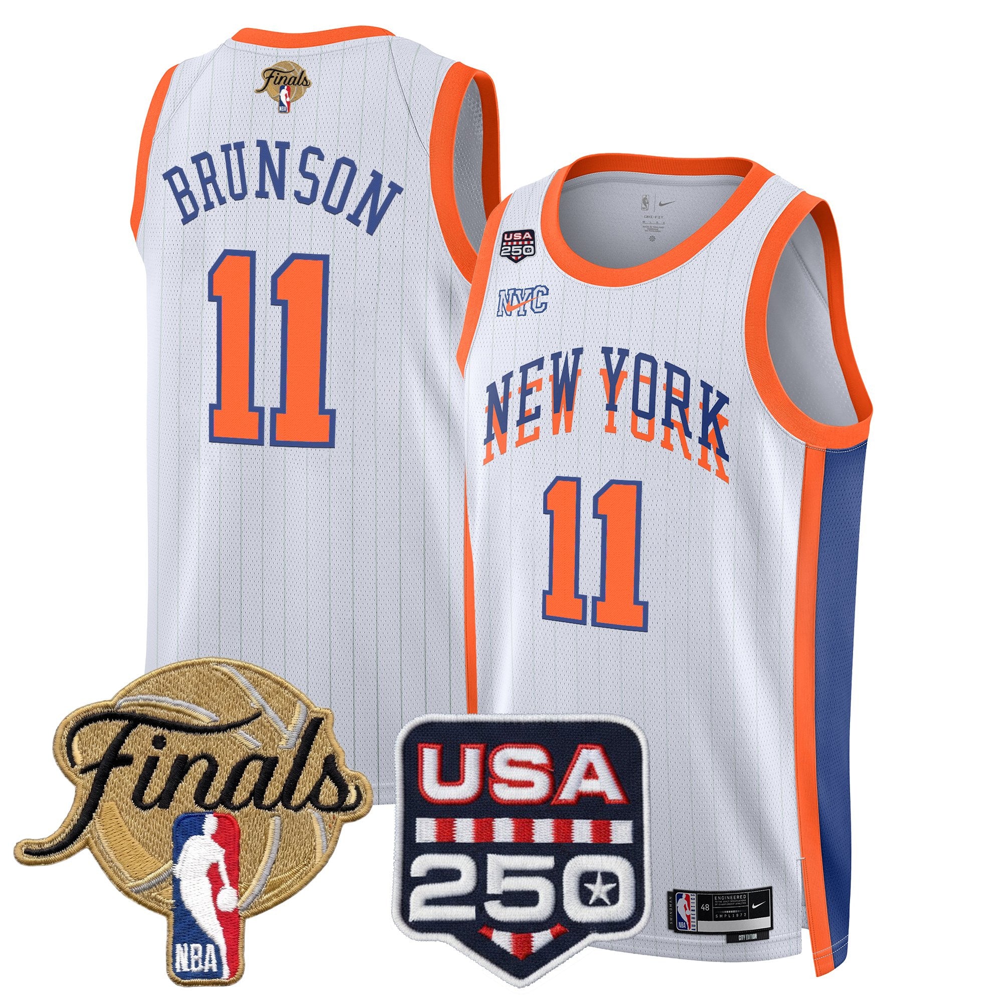 Men's New York Knicks 2026 Finals Swingman Jersey - 250 America Patch - All Stitched