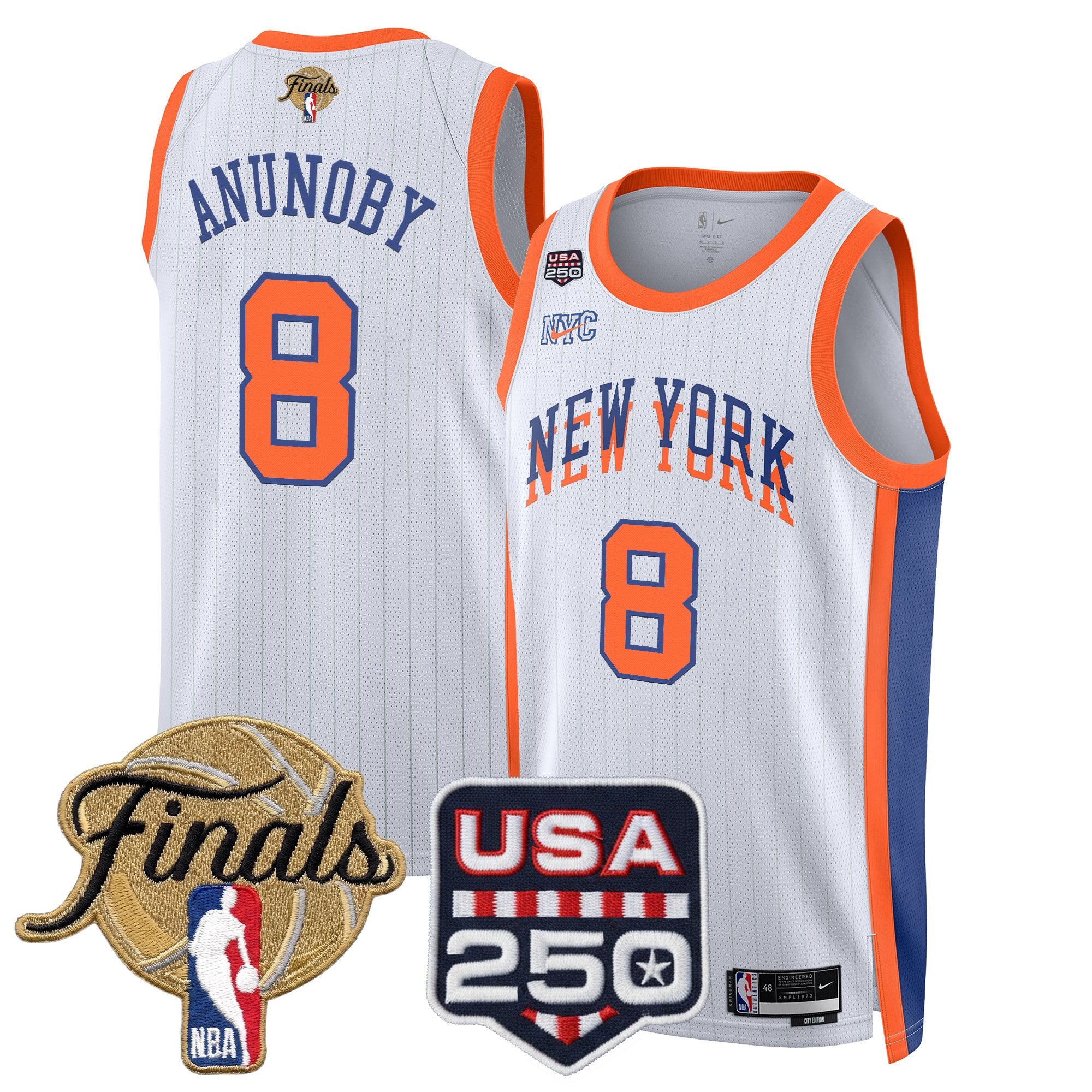 Men's New York Knicks 2026 Finals Swingman Jersey - 250 America Patch - All Stitched