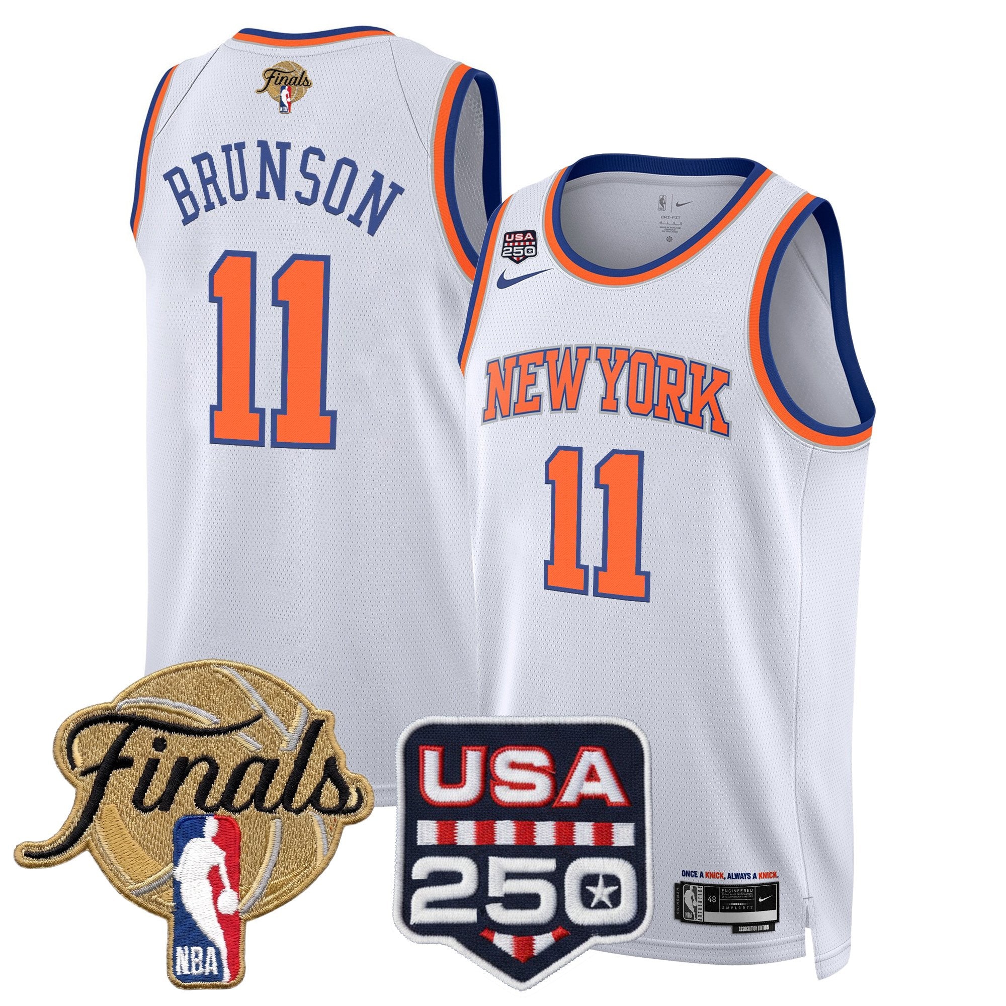 Men's New York Knicks 2026 Finals Swingman Jersey - 250 America Patch - All Stitched