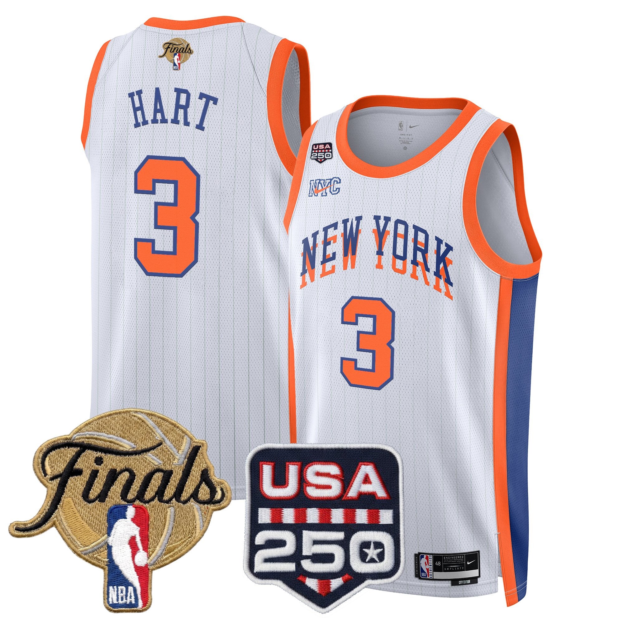 Men's New York Knicks 2026 Finals Swingman Jersey - 250 America Patch - All Stitched