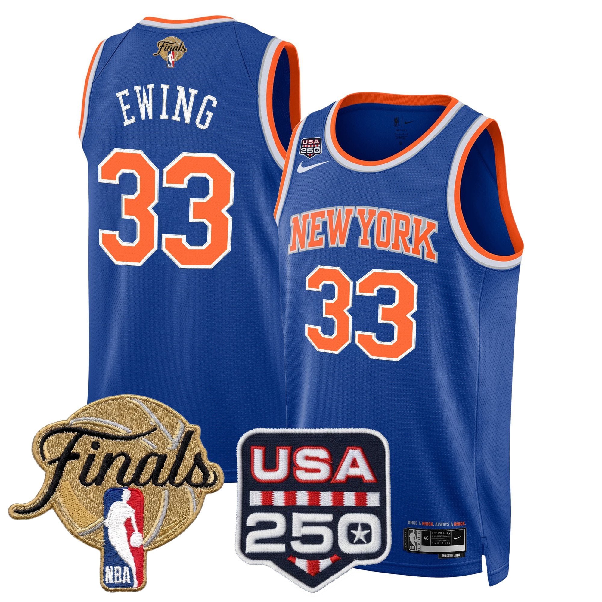 Men's New York Knicks 2026 Finals Swingman Jersey - 250 America Patch - All Stitched