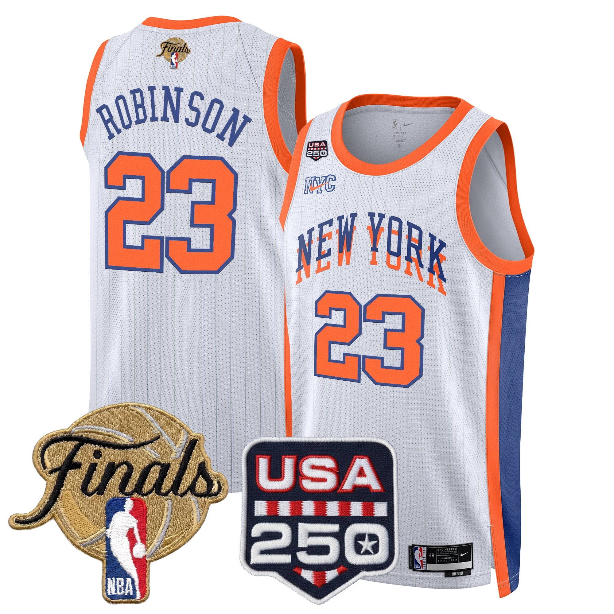 Men's New York Knicks 2026 Finals Swingman Jersey - 250 America Patch - All Stitched
